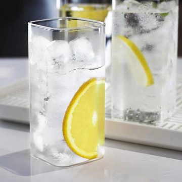 Zoha Glas Quadratische Glas Japanische Getränkebecher Borosilikatglas Cocktail, Borosilikatglas, Hitzebeständig - somit perfekt für jegliche Heißgetränke