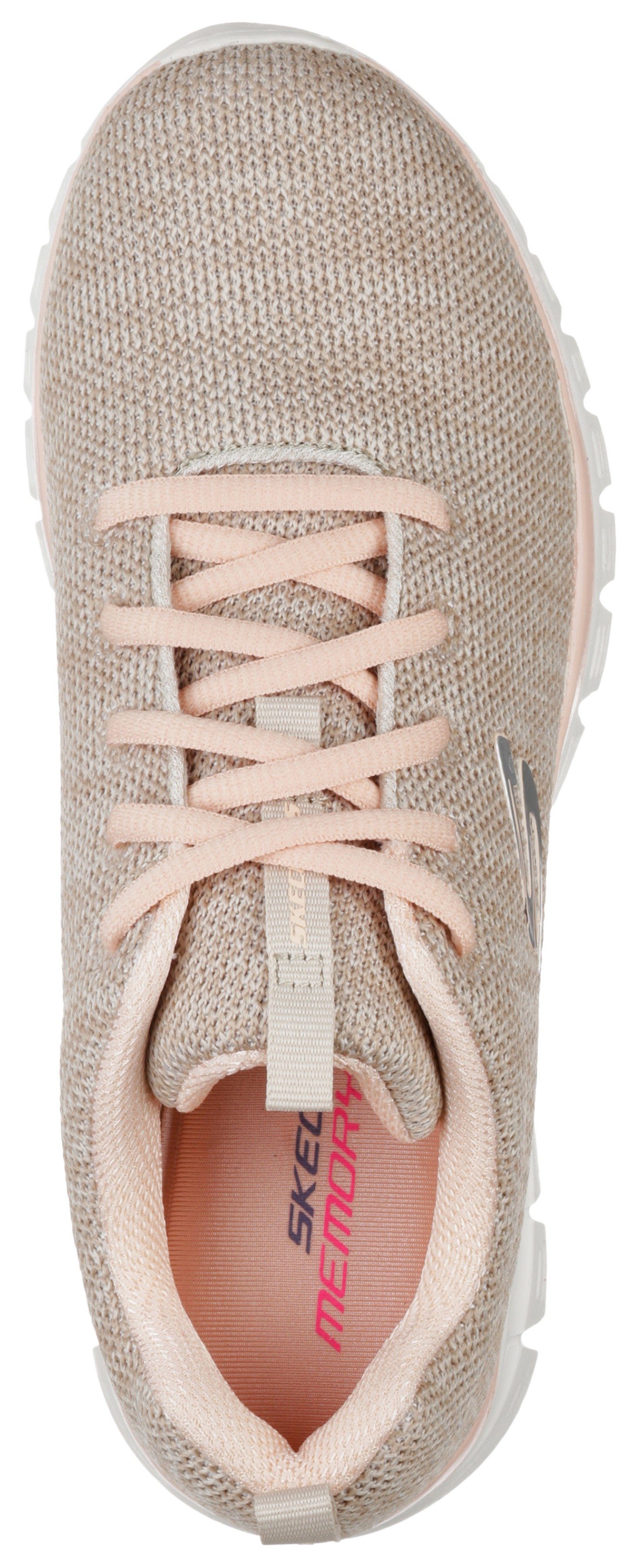 Skechers Graceful - Twisted Memory Fortune Sneaker mit beige-rosa Foam