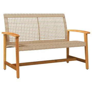 vidaXL Loungesofa 5-tlg. Garten-Lounge-Set Beige Poly Rattan und Akazienholz, 1 Teile