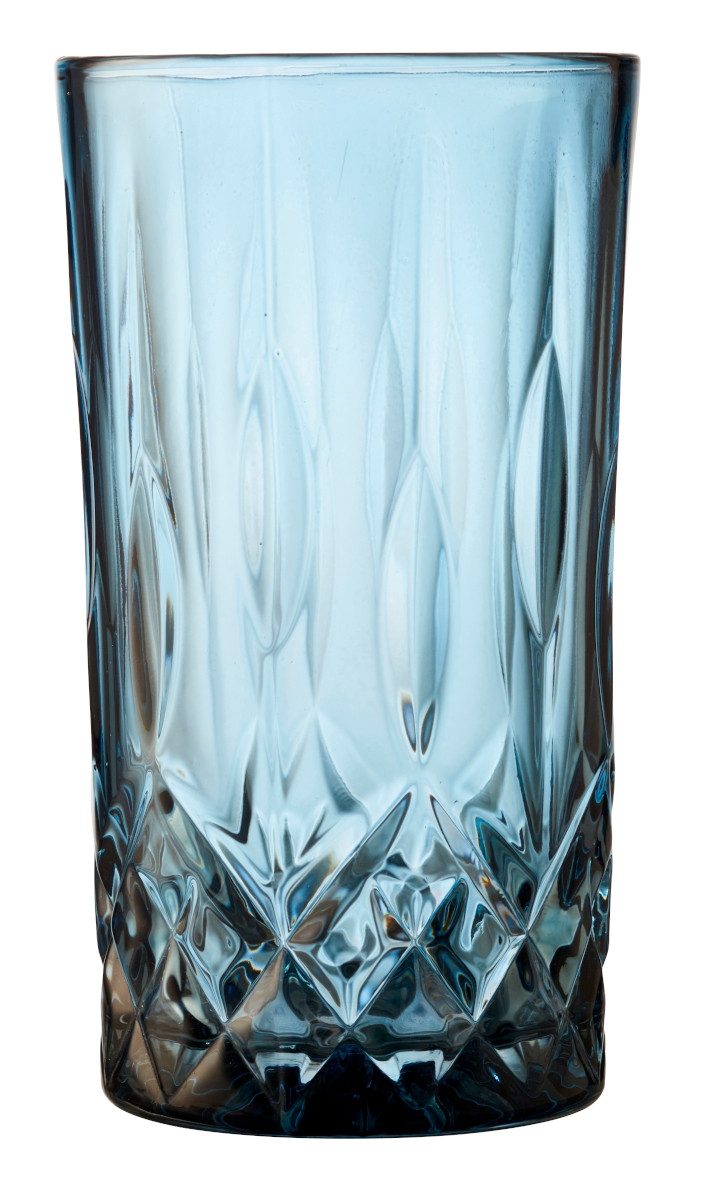LYNGBY-GLAS Gläser-Set Highball Sorrento Longdrinkglas blau 380ml Set4, Glas, Highball Sorrento 38 cl 4 Stck. Blau