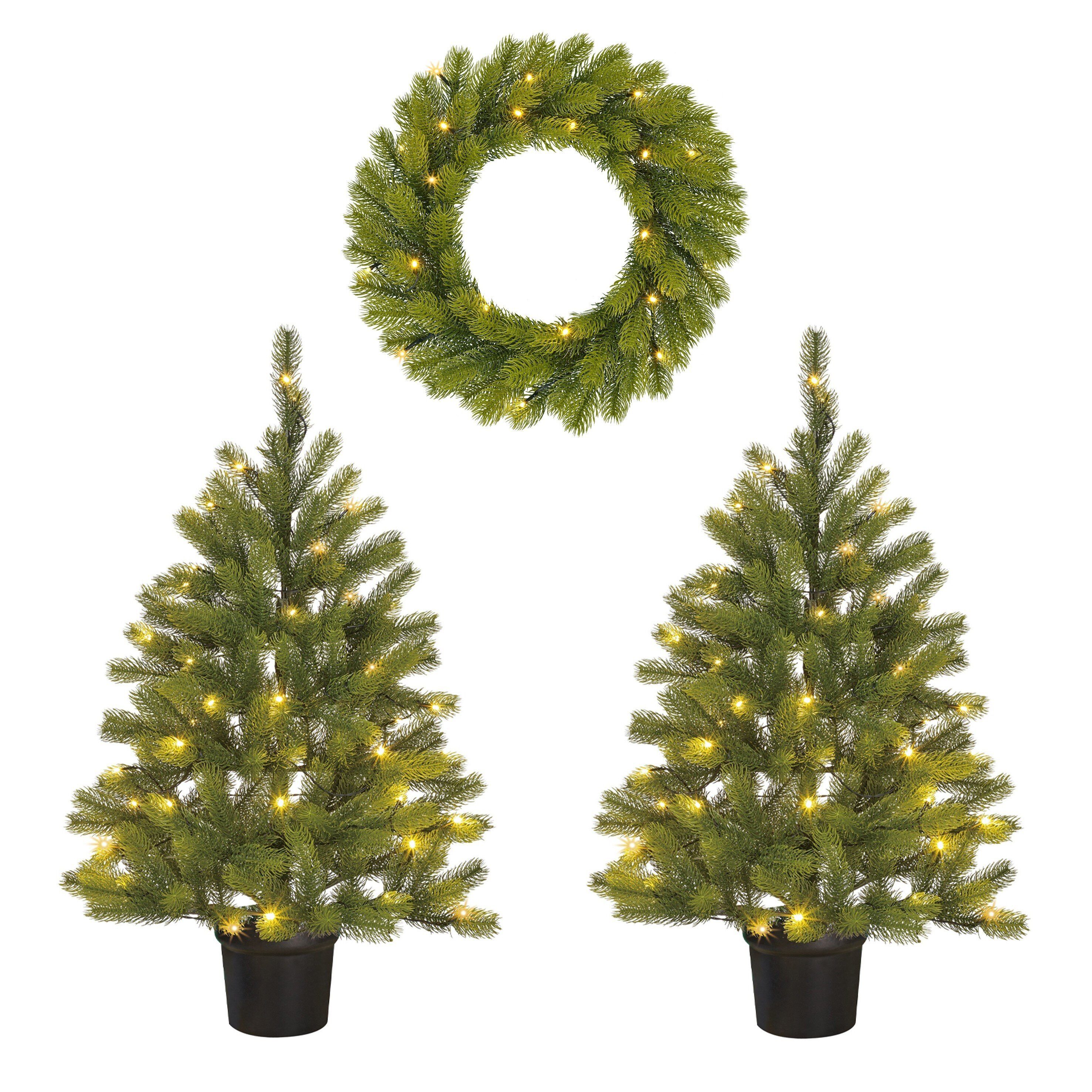 Black Box Trees Künstlicher Weihnachtsbaum Black Box Trees Nagoya Weihnachtsbaum 120L 2 Stueck Kranz 20L 1 Stueck