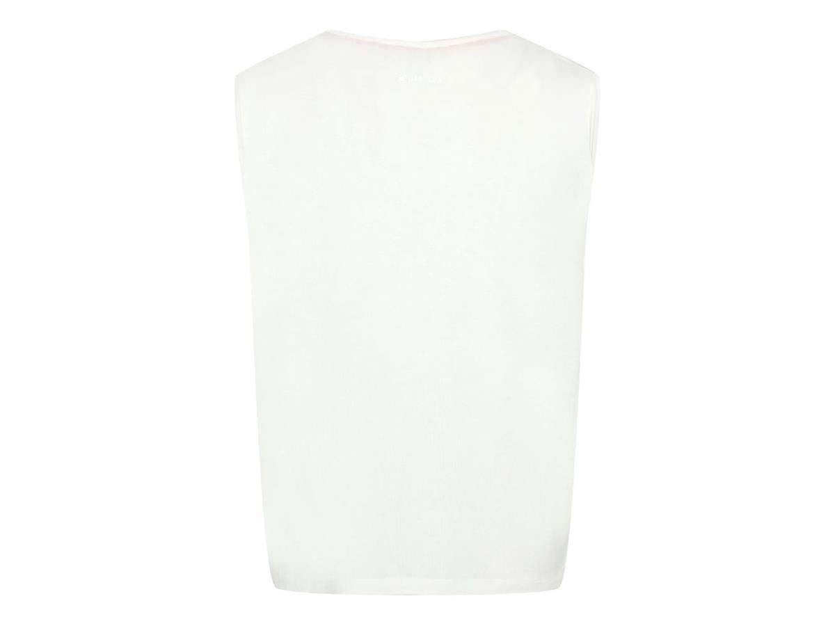 GARDENA Tanktop Damen Top, Wolkenweiß mit zartem Gardening-Schriftzug und Blütenprint, Viskose-Elasthan-Mix