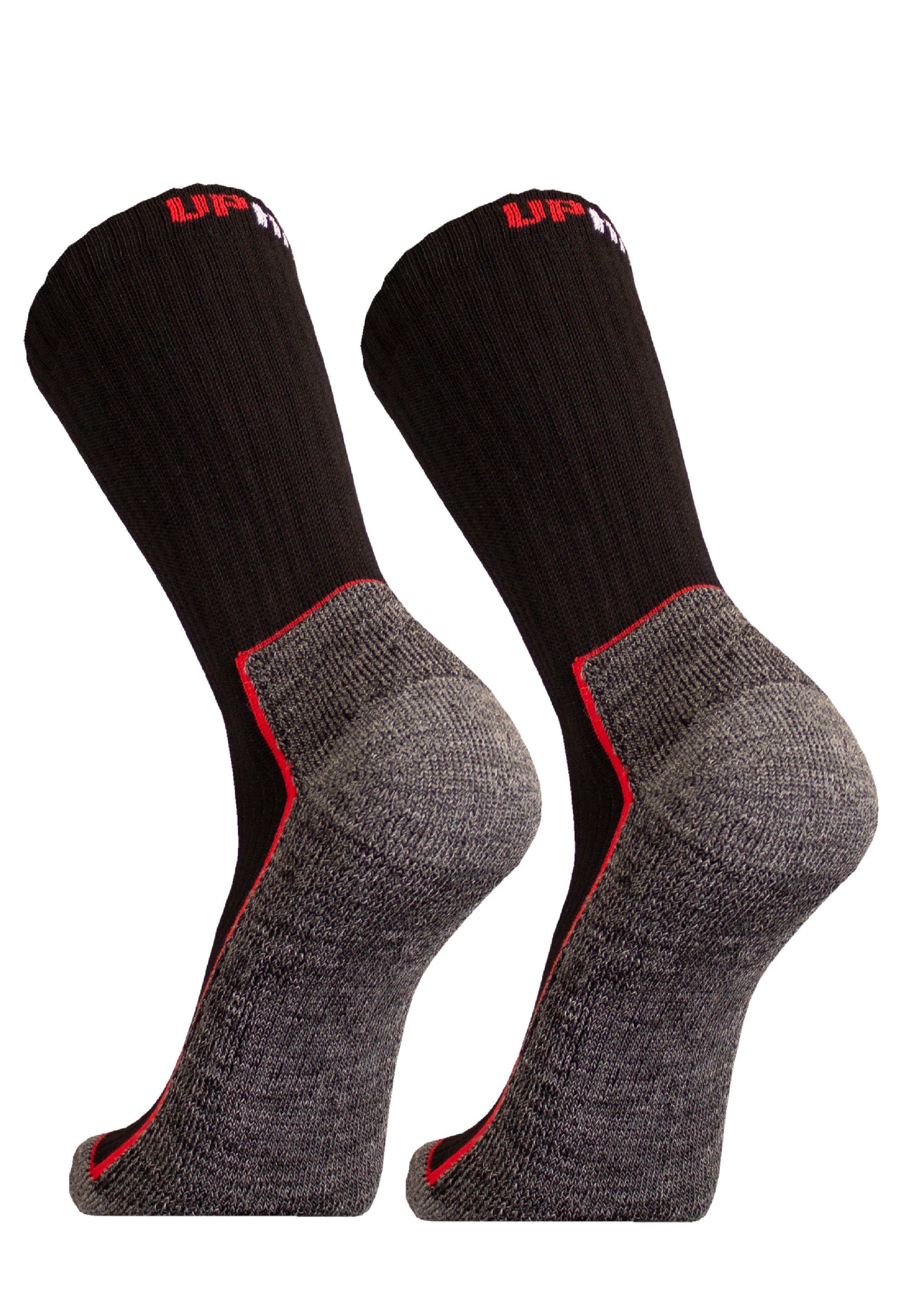 mit 2er SAANA Socken speziell (2-Paar) UphillSport Pack Ferse geformter schwarz