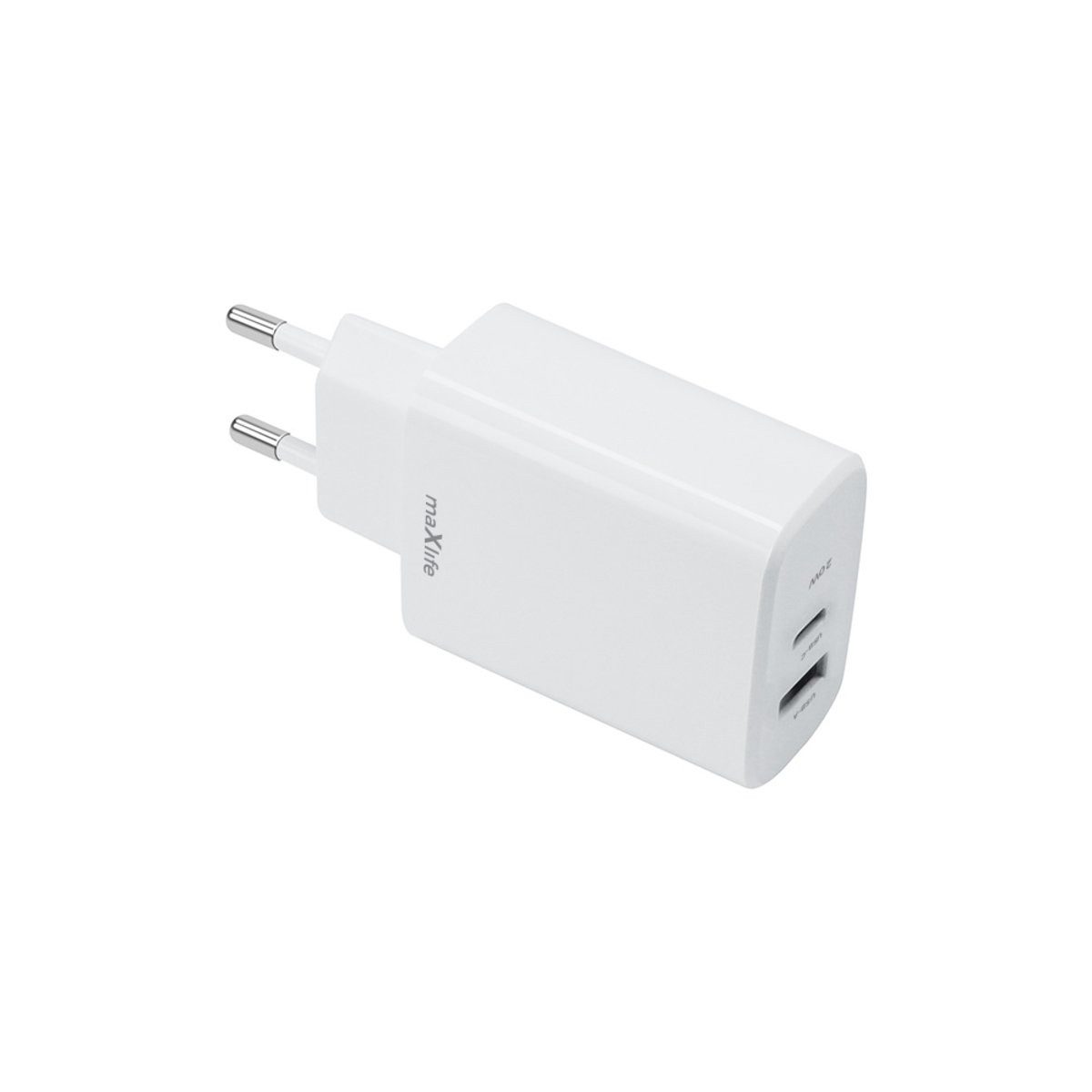 MaXlife Maxlife MXTC-10-20AC PD QC Ladegerät 1x USB-C 1x USB 20W weiß Smartphone-Ladegerät