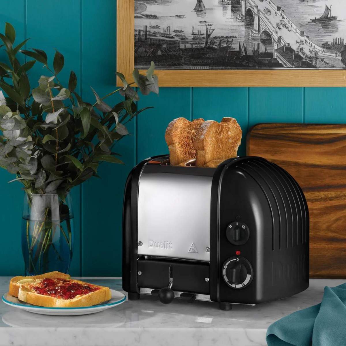 Dualit Toaster Dualit Paket 2, 2er Toaster mit Sandwichzange und Brötchenaufsatz