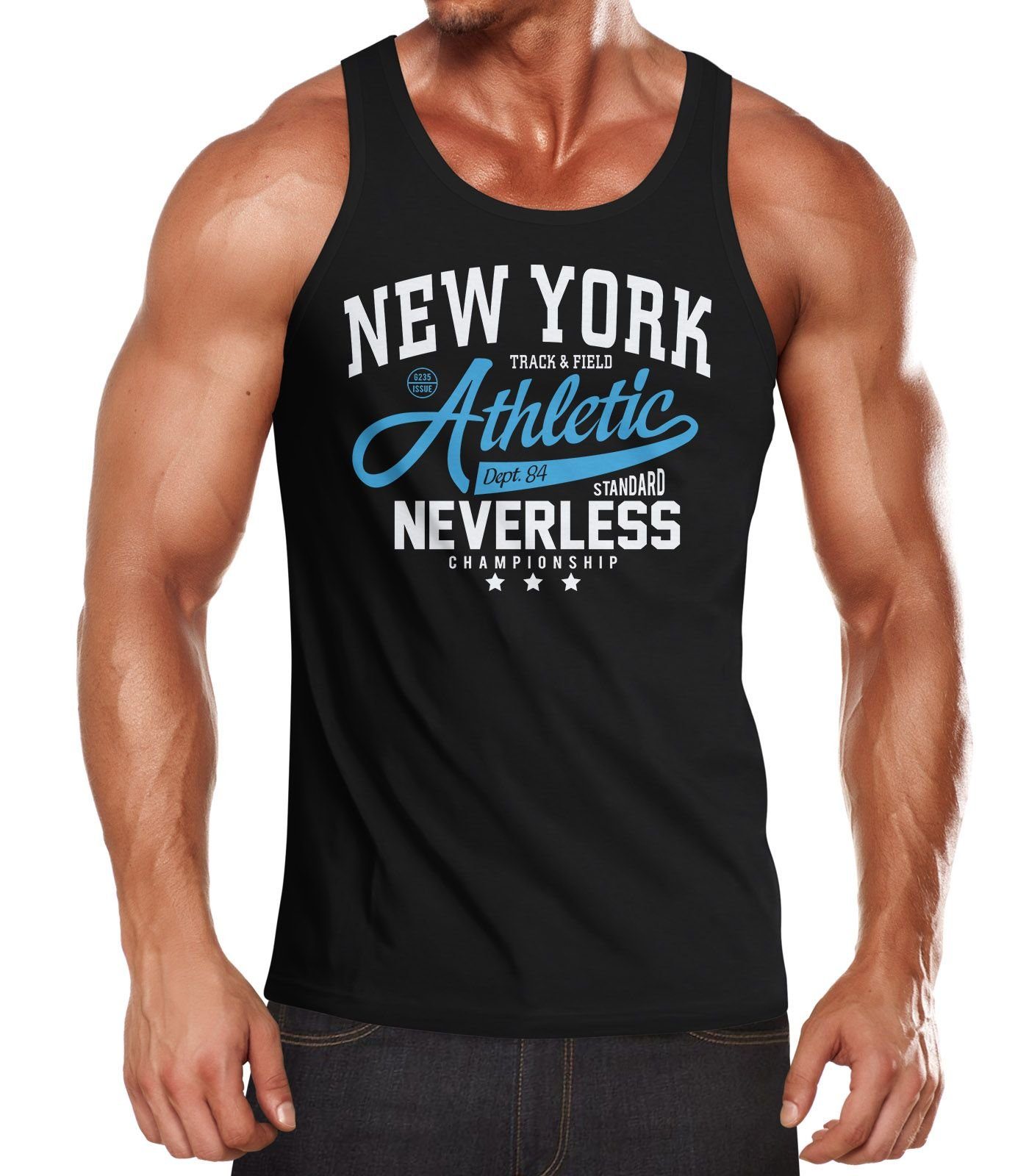 Neverless Tanktop Herren Tank-Top New York Athletic mit Print