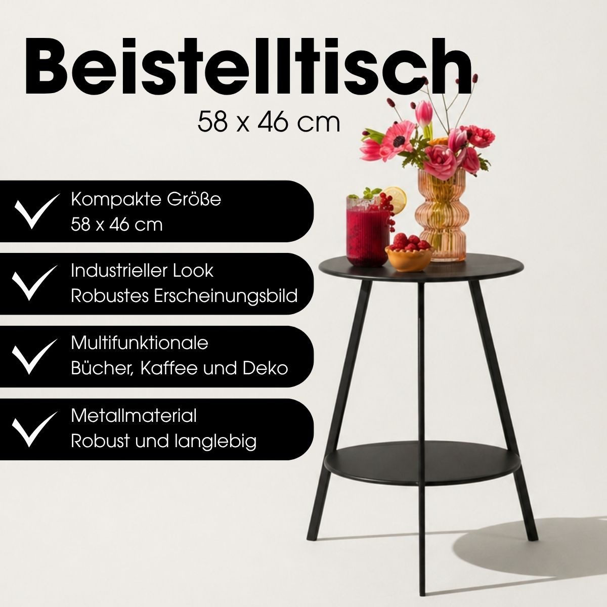 Mica Decorations Beistelltisch Mica Decorations Seatle Beistelltisch rund für Außen