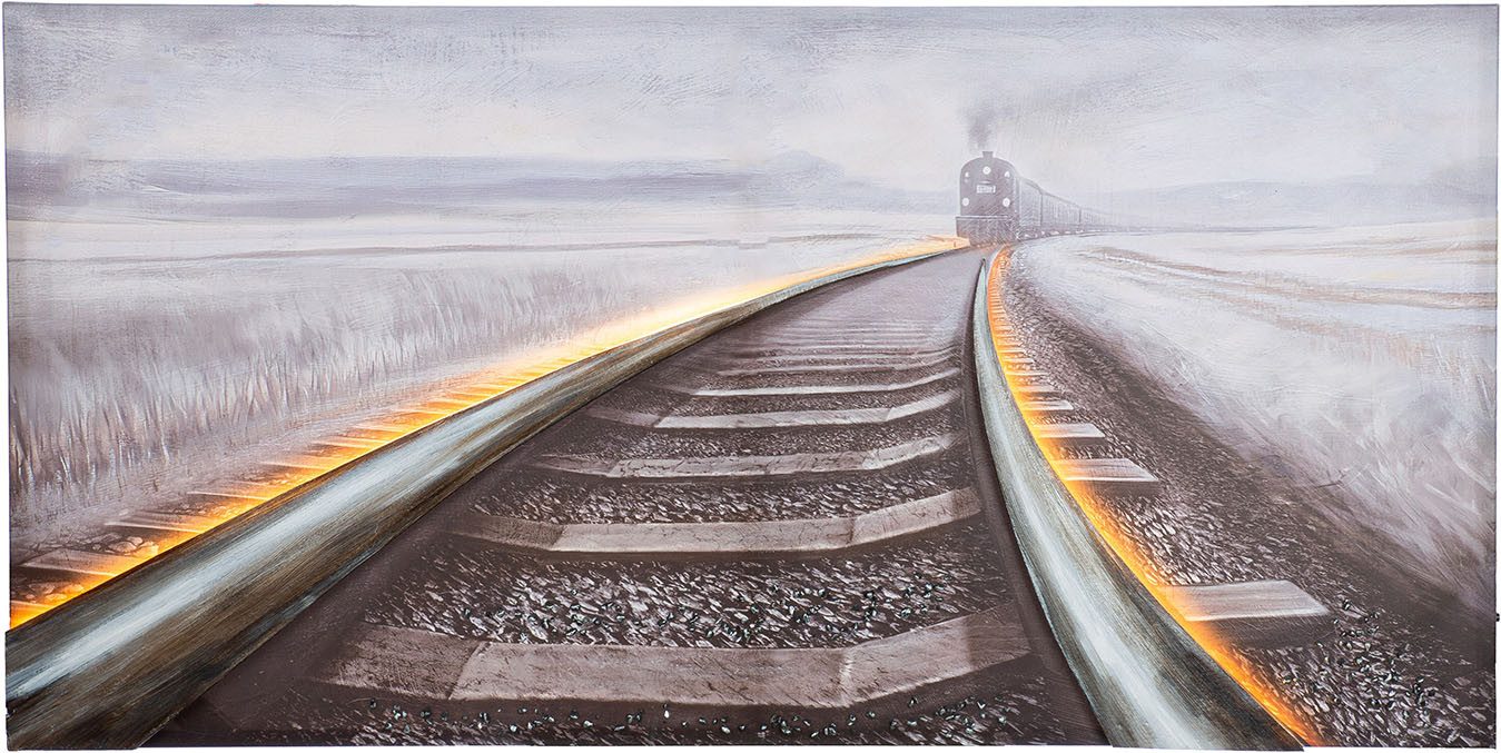 GILDE Metallbild Bild rechteckig Railroad, Landschaft (1 St)