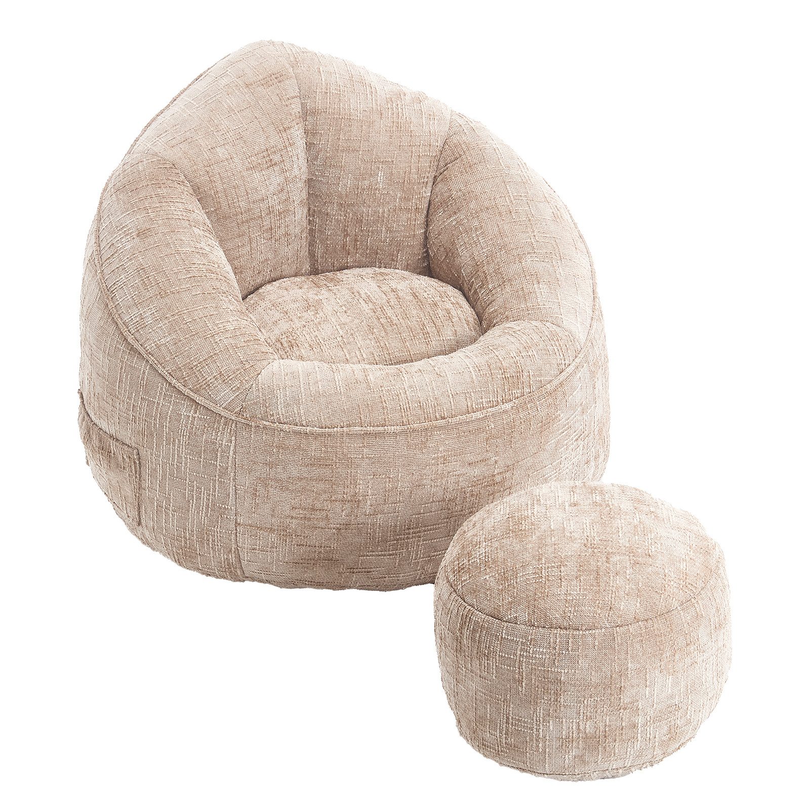 Sitzsack Sitzsack Sitzsackstuhl mit Fußstütze, mit Schaumstoffpolsterung