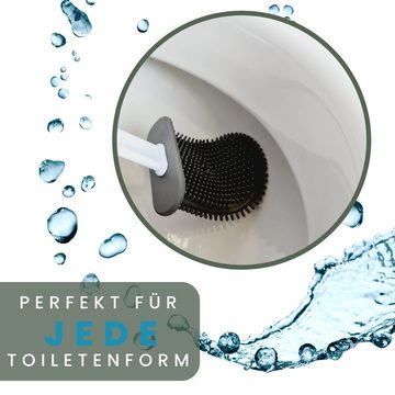 GarPet WC-Garnitur 2x Klobürste Silikon weiß Set Wandmontage Toilettenbürste