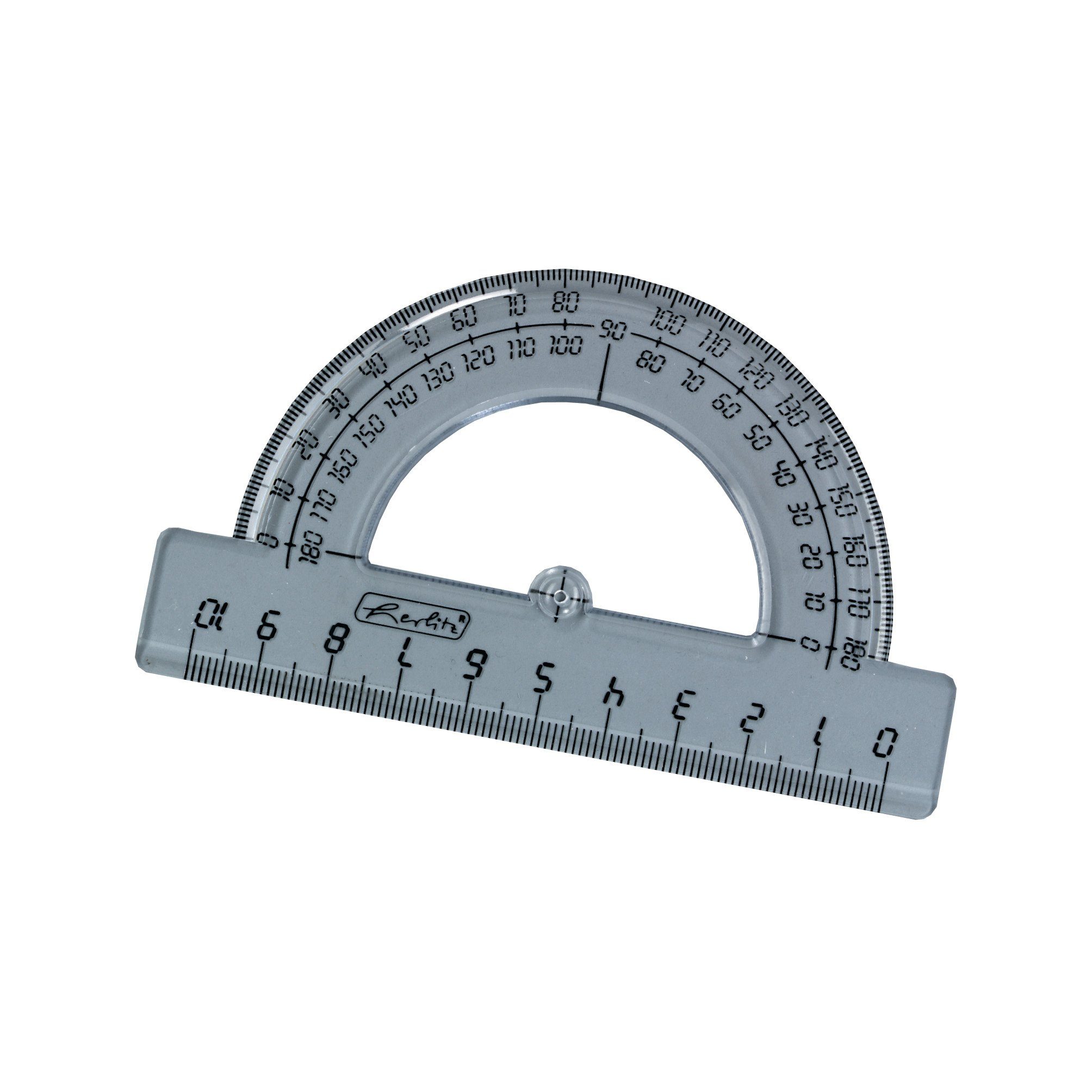 Herlitz Winkelmesser herlitz Halbkreis-Winkelmesser 180 Grad, transparent aus Kunststoff, L