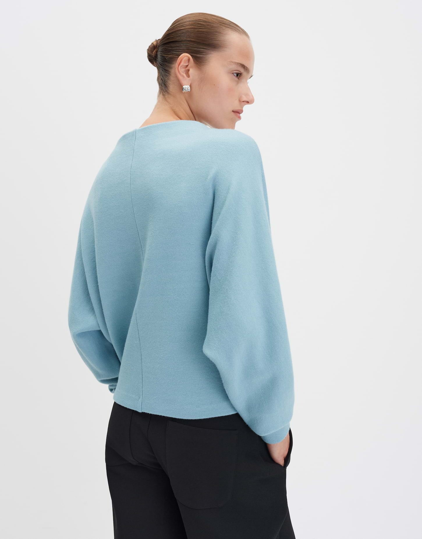 someday Sweatshirt UTIBBY DETAIL Loose aus weichem Viskose Mix Leicht transparentes Sweatshirt mit Funnel Neck