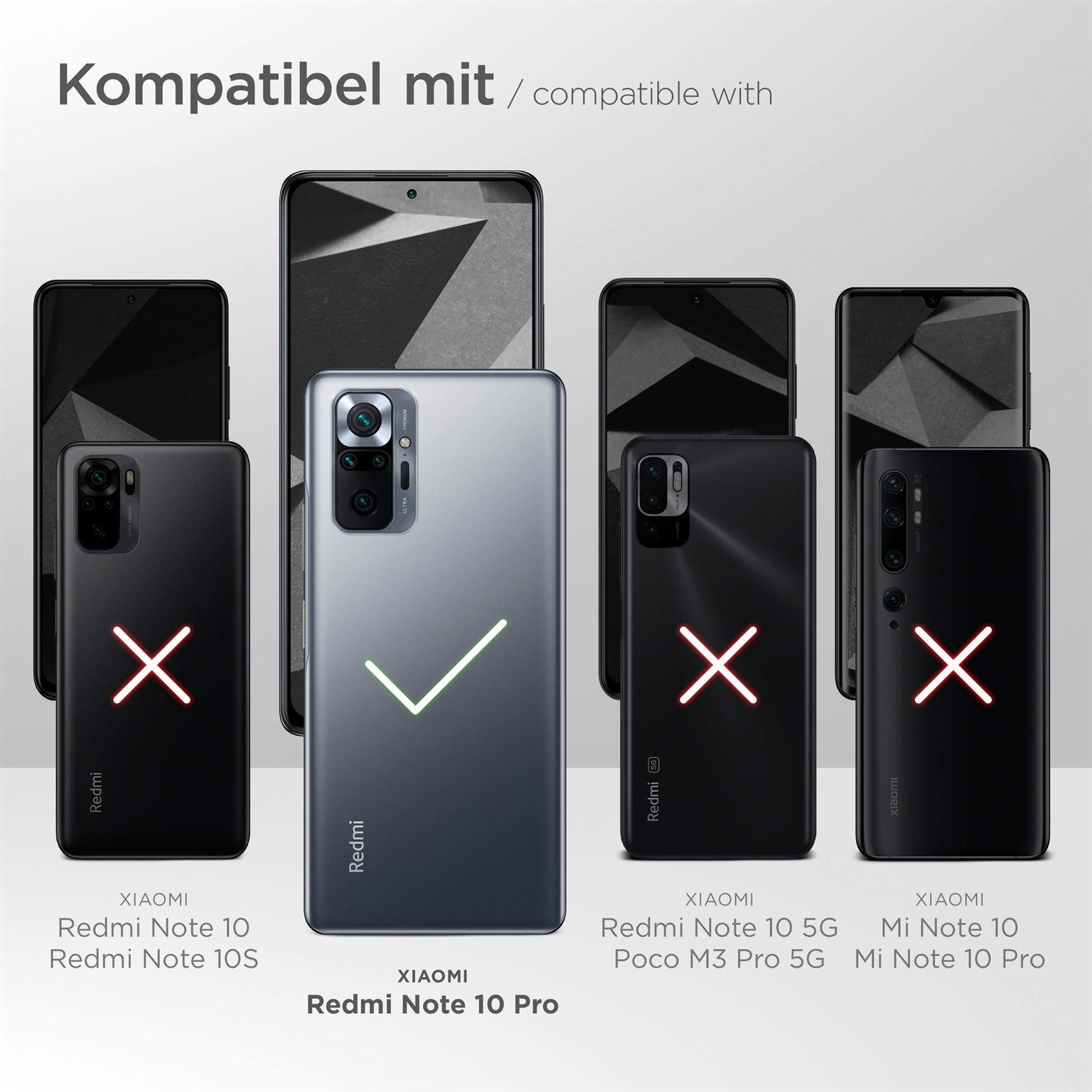 ONEFLOW Handyhülle für Redmi Note 10 Pro Hülle Silikon Cushion Case Schwarz 6,67 Zoll, Schutzhülle Transparent Bumper Back Cover Silikonhülle Durchsichtig