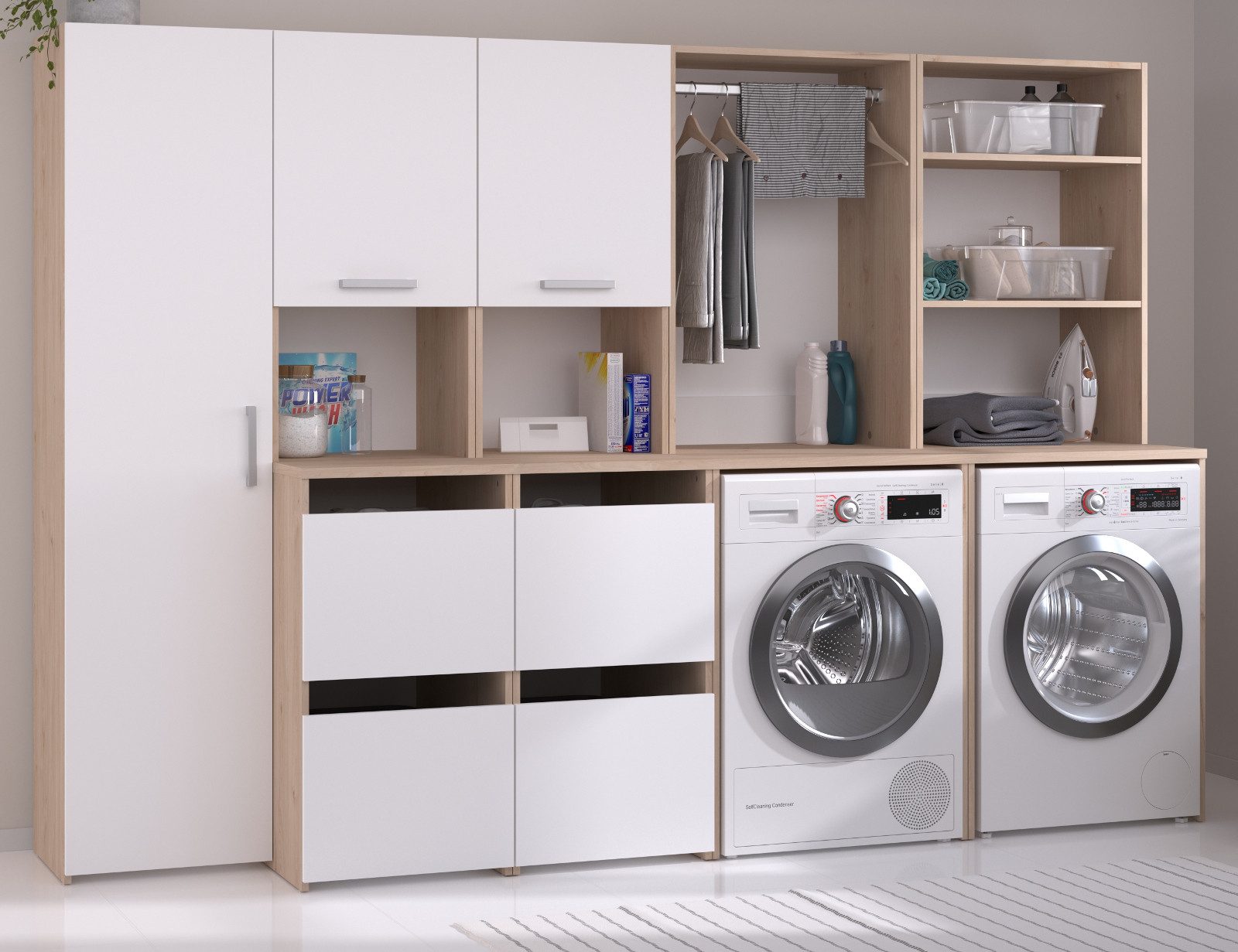 Parisot Waschmaschinenumbauschrank Laundry (Set 4-teilig mit 2x Umbauschran günstig online kaufen