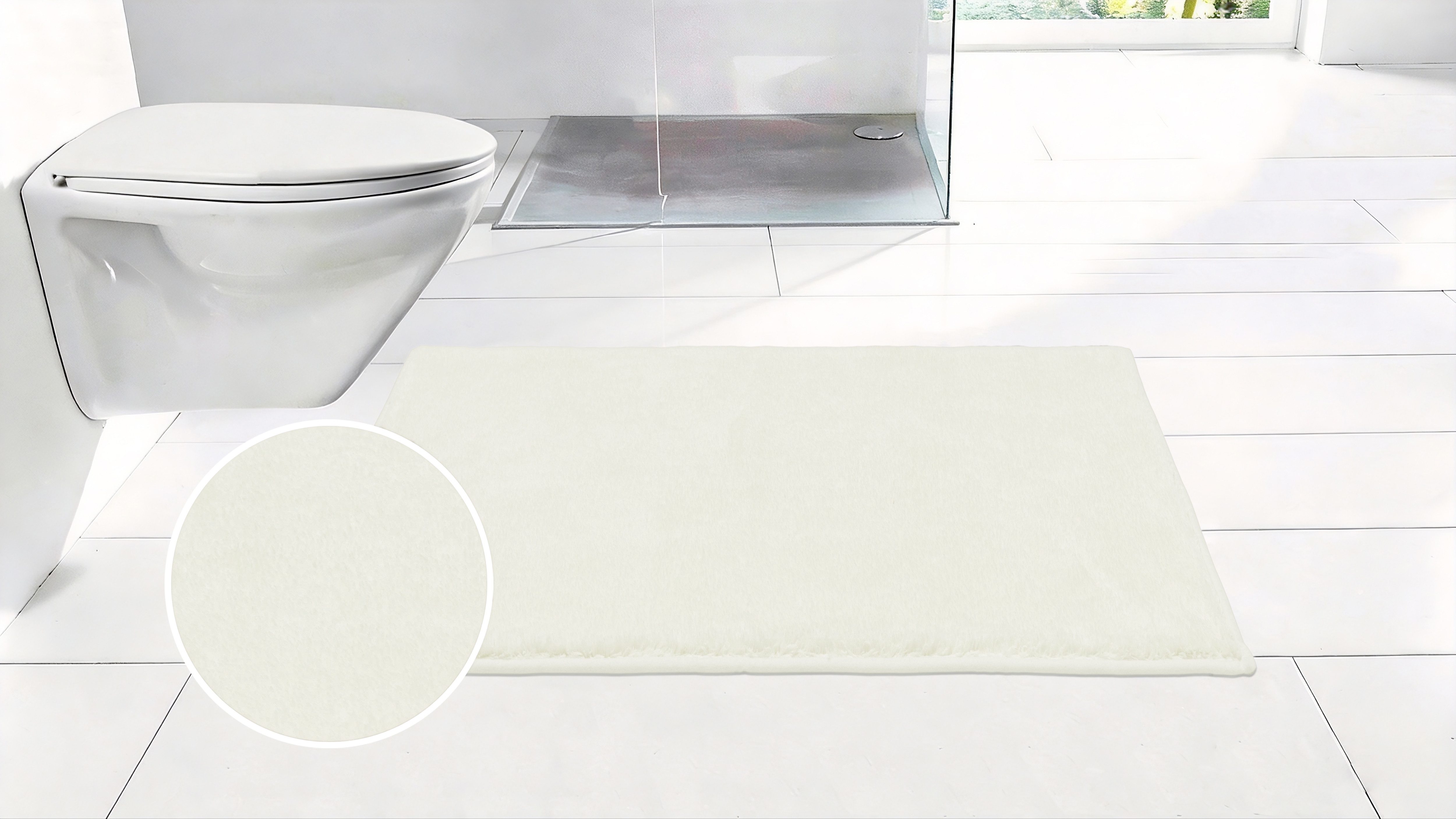 OTTO home Badematte Cali, Badvorleger, Badezimmer Teppich, Duschvorleger, Höhe 10 mm, rutschhemmend beschichtet, schnell trocknend, fußbodenheizungsgeeignet, Polyester, rechteckig, weich, Uni Farben, auch als Teppich erhältlich