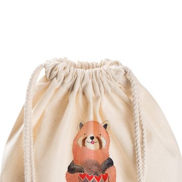 Mr. & Mrs. Panda Sporttasche Roter Panda - Transparent - Geschenk, Tasche, Gute Laune, Herz, Sport (1-tlg), Pandacharme