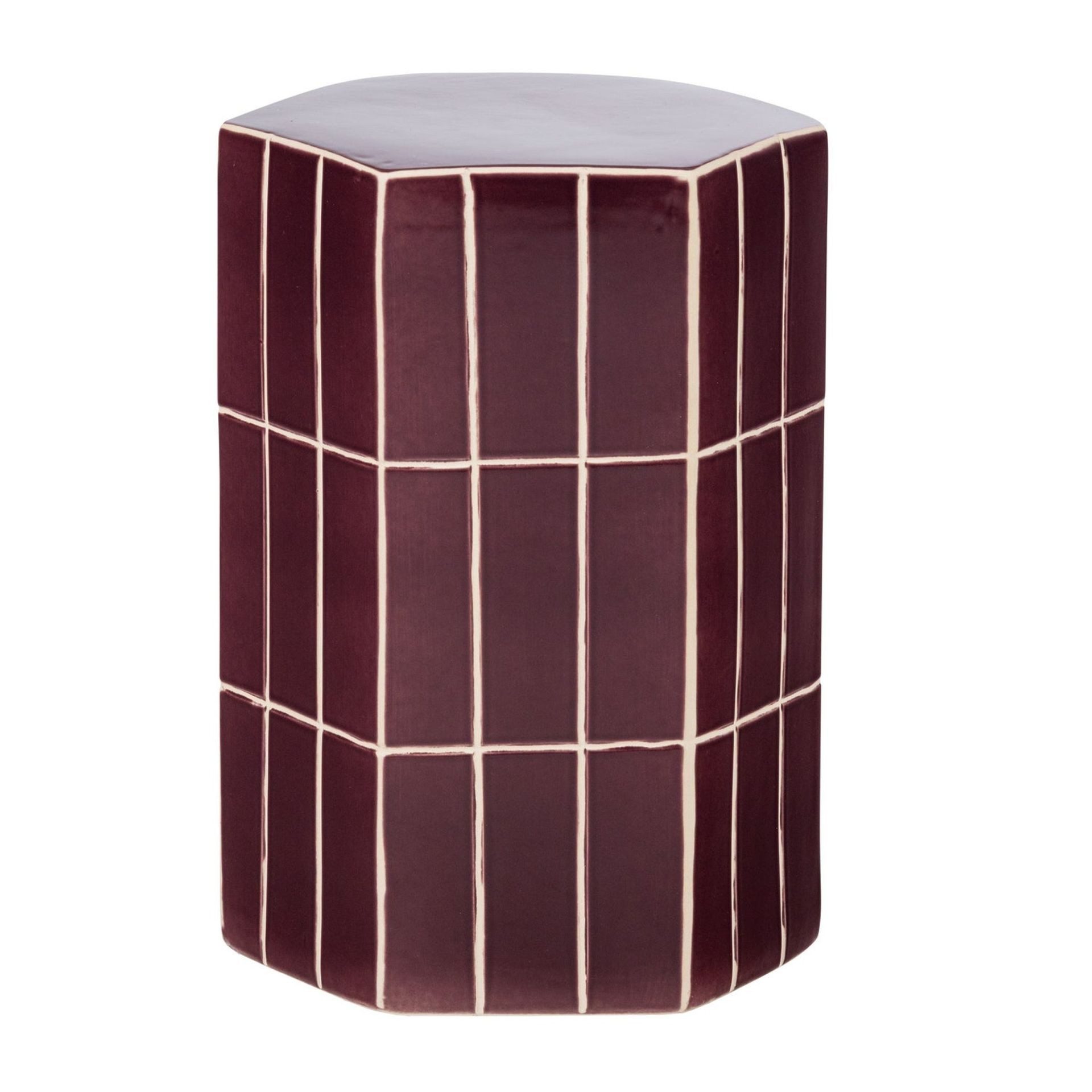 WOOOD Beistelltisch Retro Plu Keramik Geometrisch