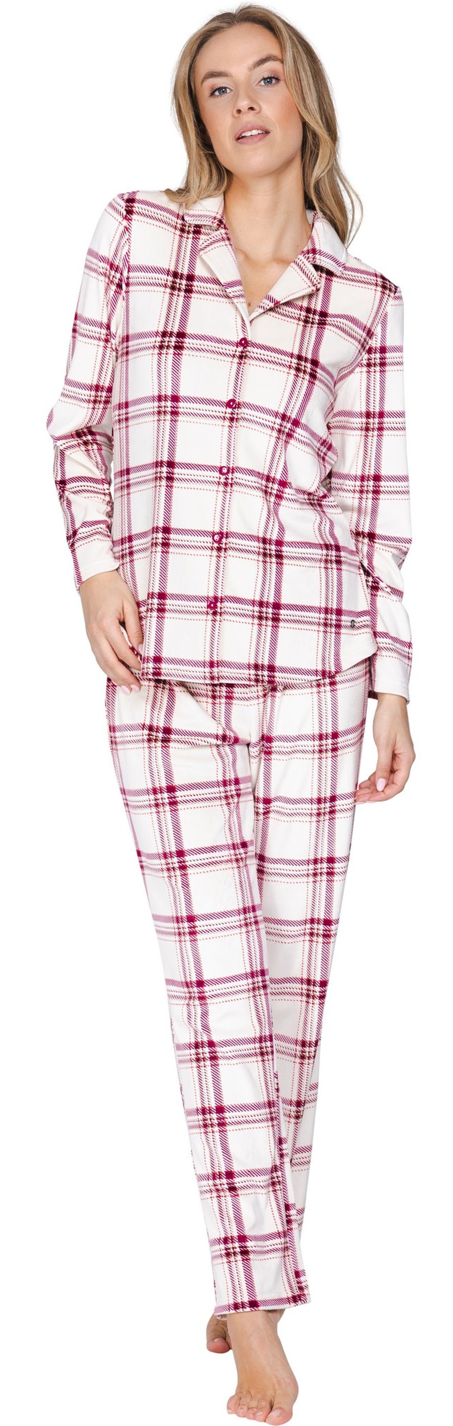 Pastunette Schlafanzug Damen Nikki Pyjama geknöpft (2 tlg) Modisches Design