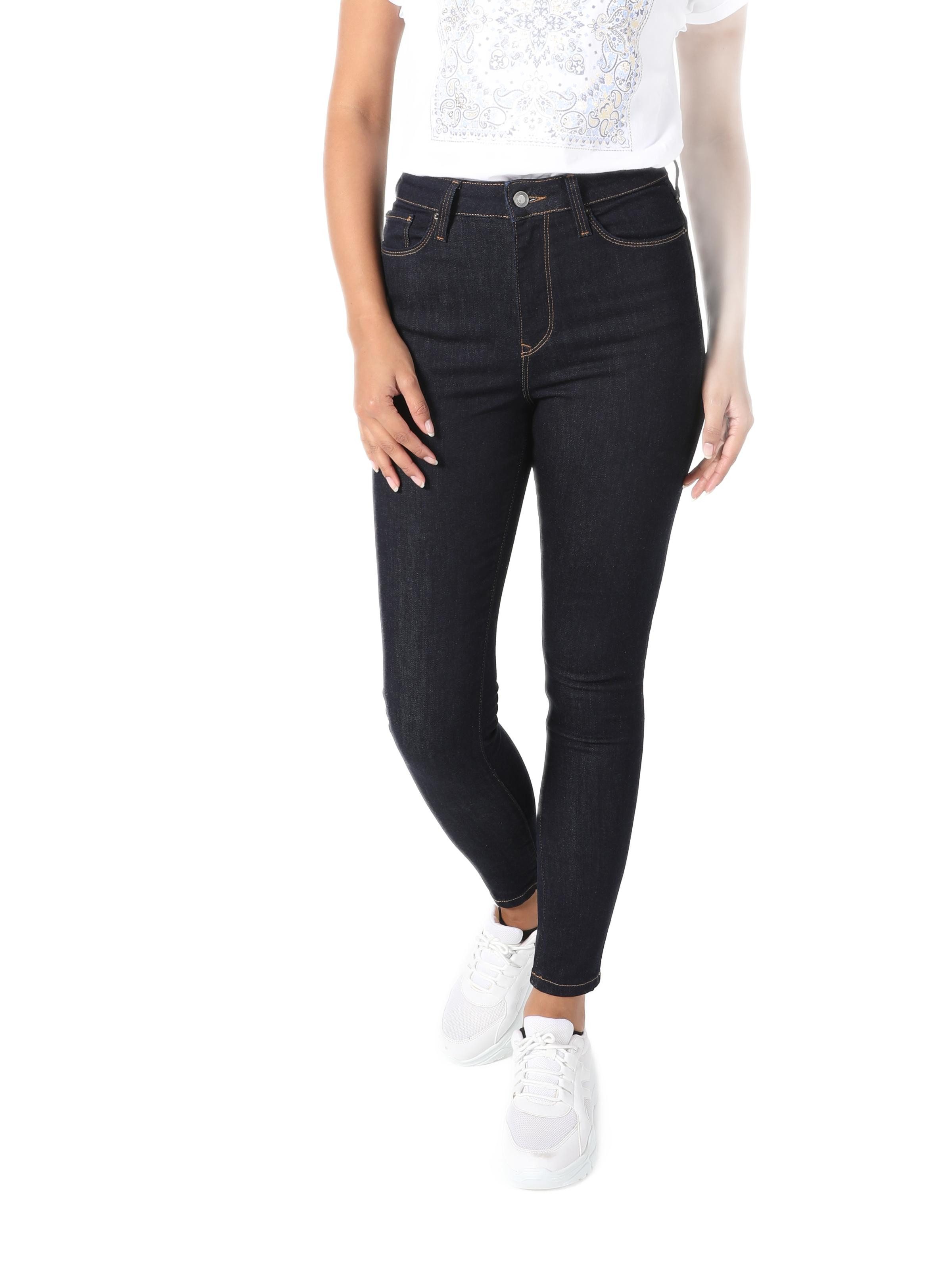 Colins Girlfriend-Jeans Damen-Jeanshose mit hoher Taille, schmalem Bein, Super-Slim-Fit-Jeans