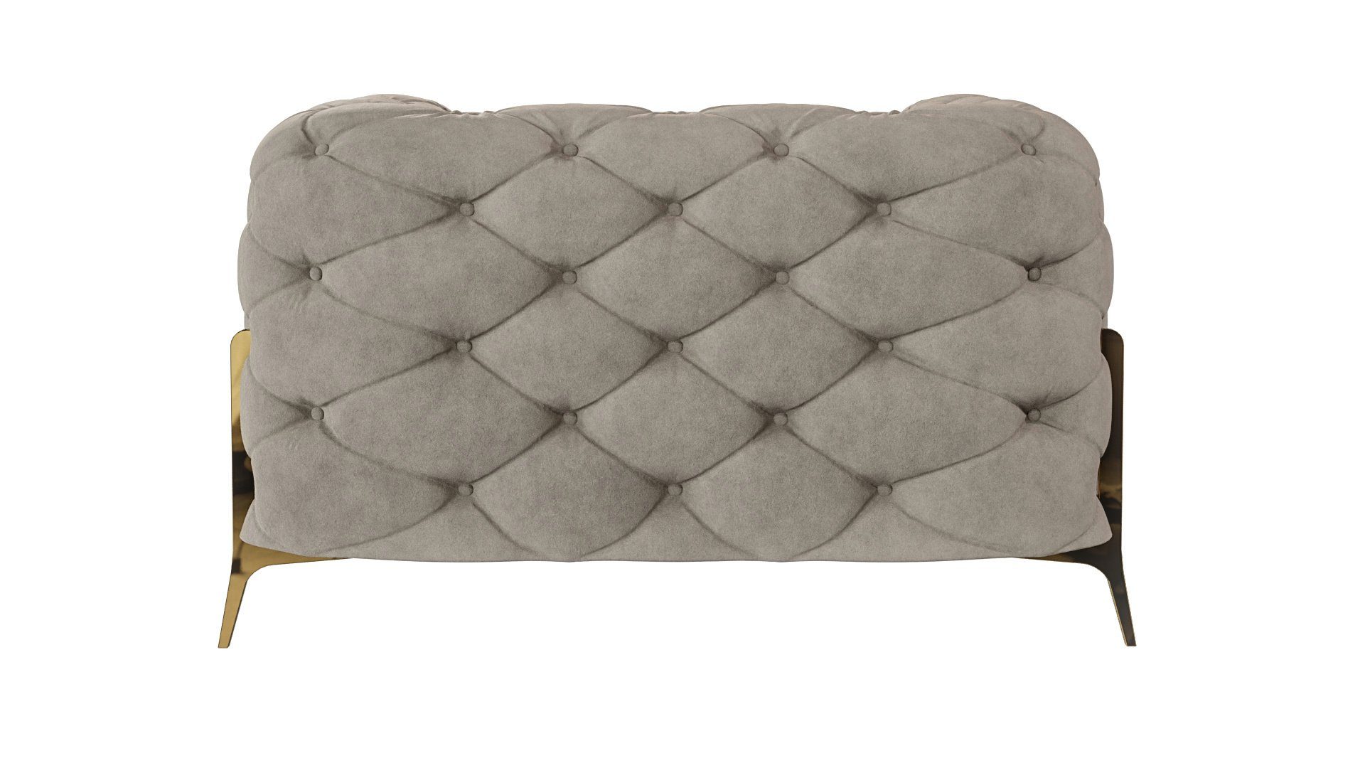 S-Style Möbel Chesterfield-Sessel Ashley mit Goldenen Metall Füßen, mit Wellenfederung – Bild 4 von 5