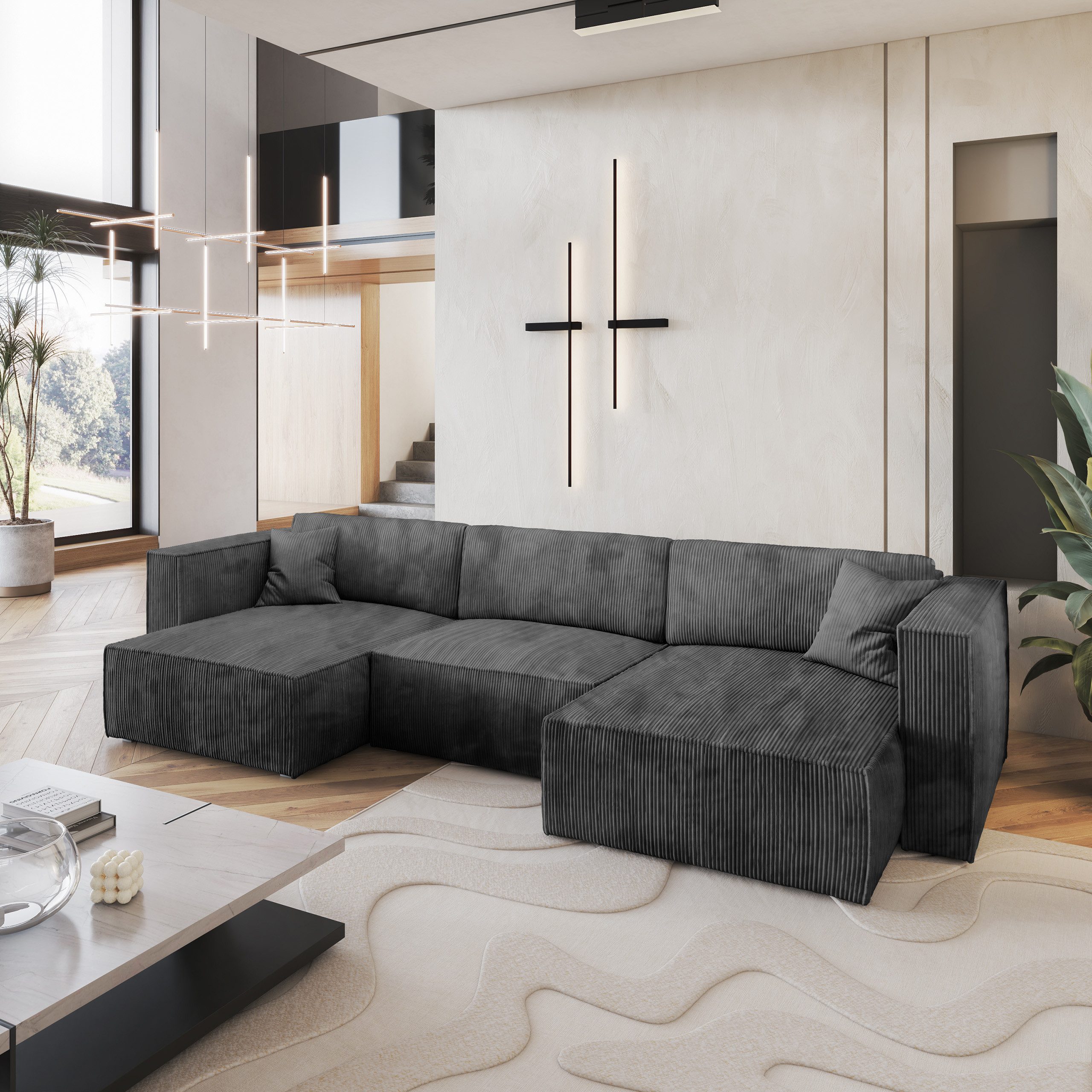 Masseno Ecksofa SARMO mit Schlaffunktion U-Form, günstig online kaufen