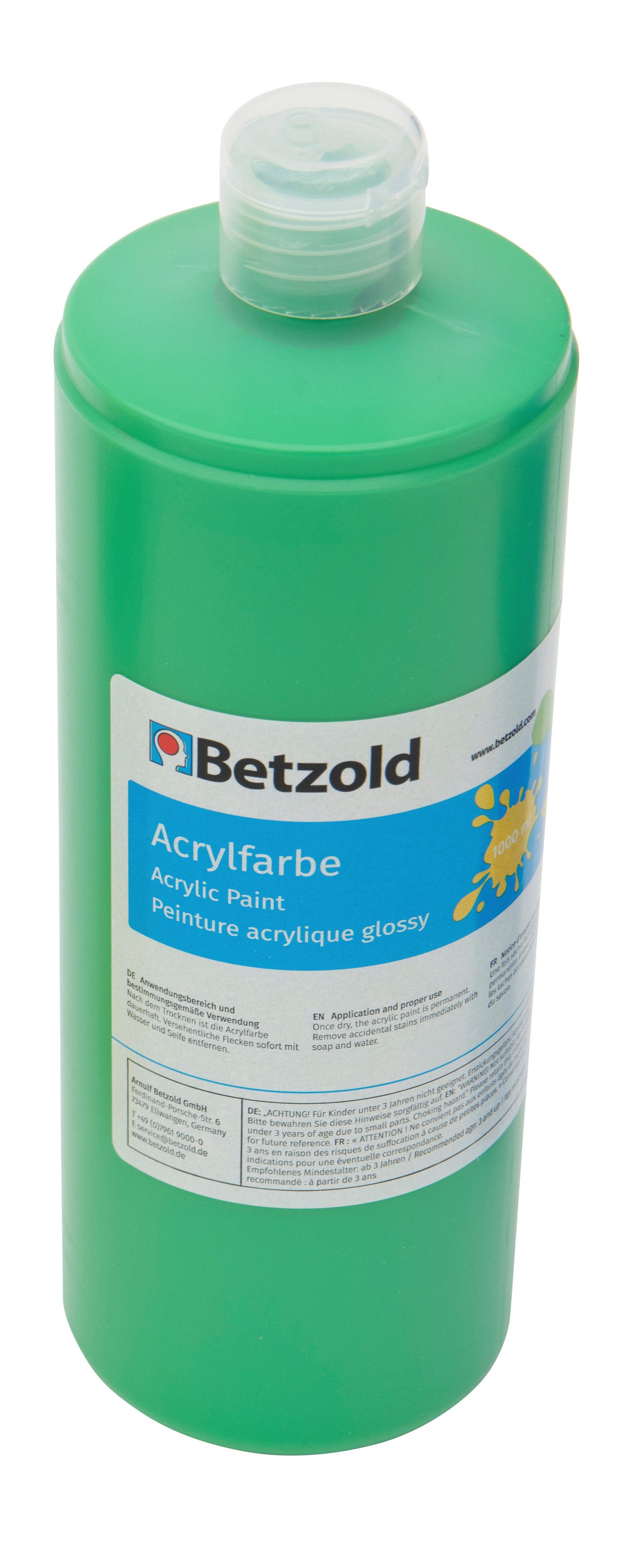 Betzold Acrylfarbe Acrylfarbe 1 l - Hohe Deckkraft mit Glanzeffekt, Wasserfest