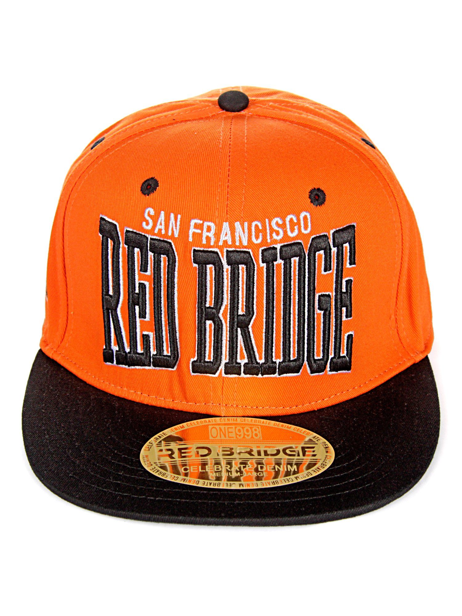 RedBridge Baseball Cap Durham mit kontrastfarbigem orange-schwarz Schirm