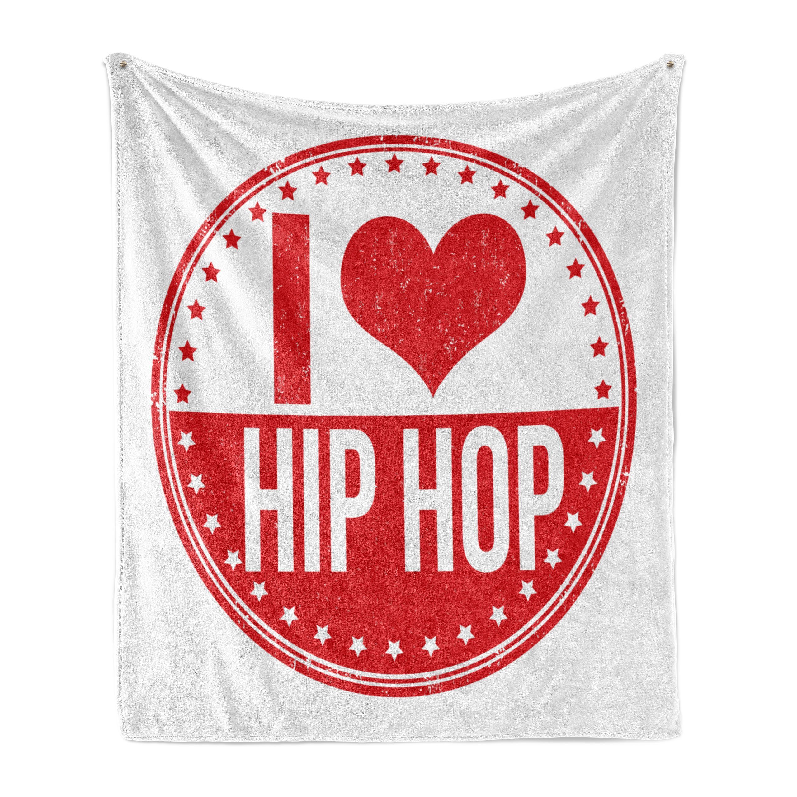 Wohndecke Gemütlicher Plüsch für den Innen- und Außenbereich, Abakuhaus, HipHop I Love Hip Hop Phrase