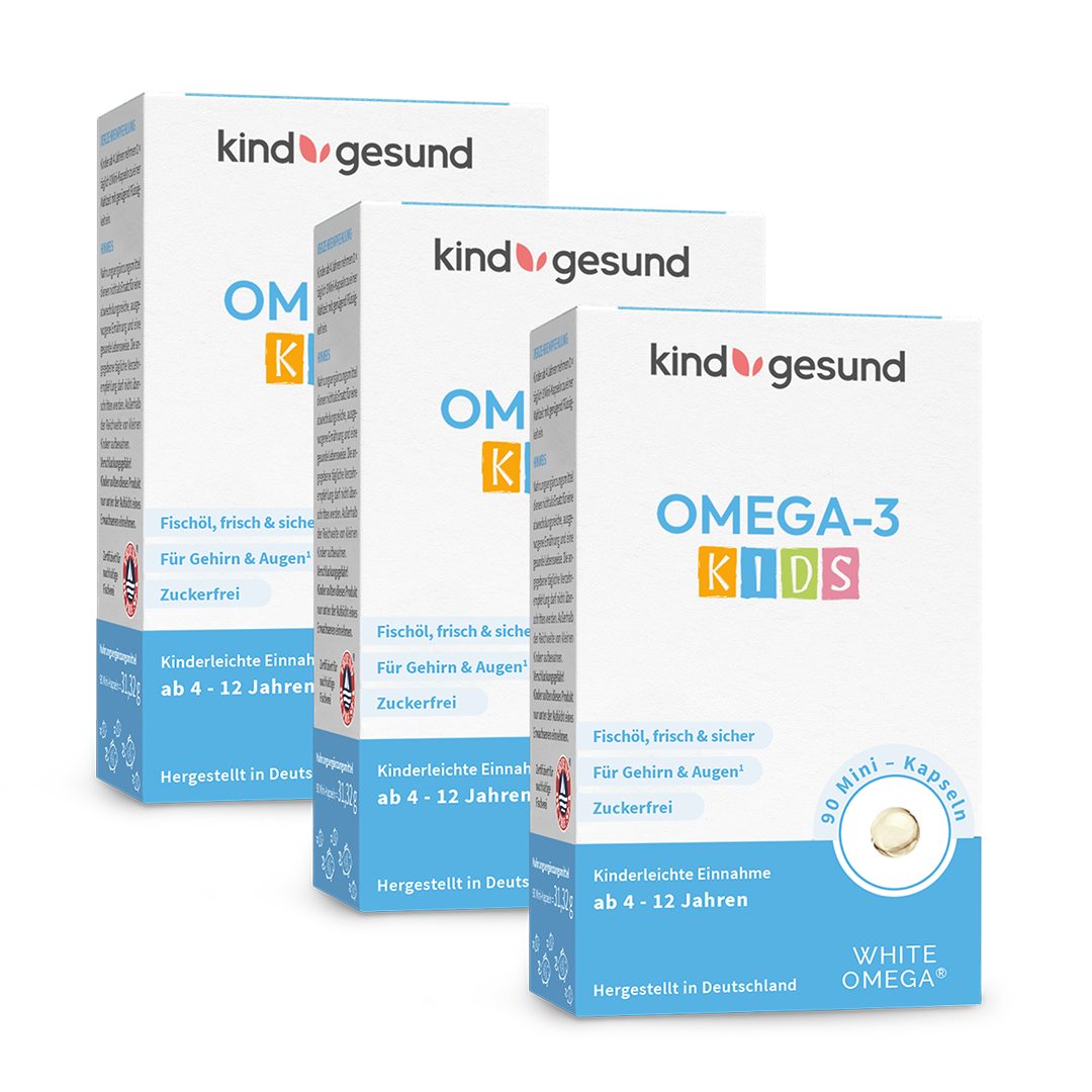kindgesund White Omega® Kids Omega 3 Kinder - Mini Fischöl Kapseln Kapseln