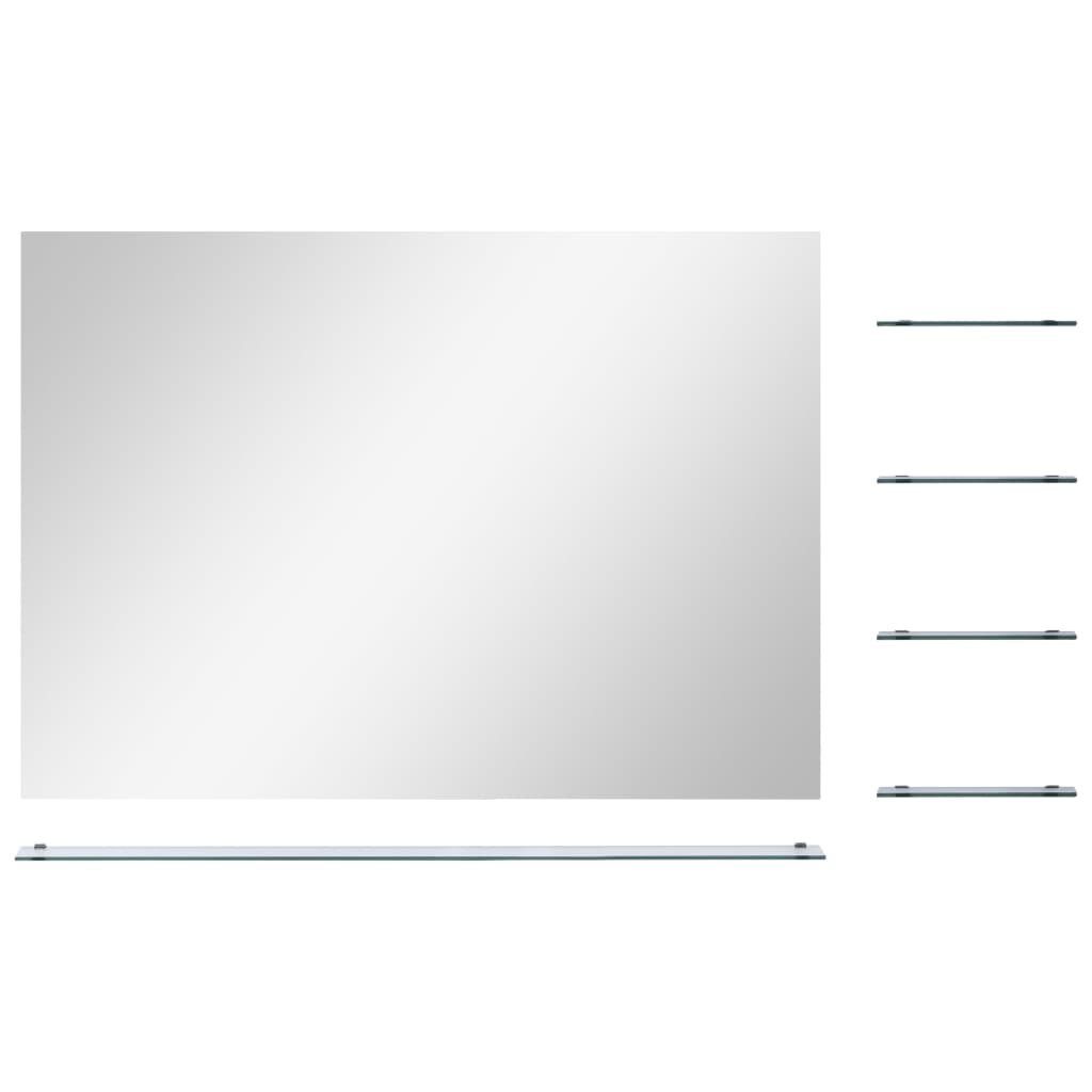 furnicato Silbern 5 cm 80×60 mit Wandspiegel Ablagen