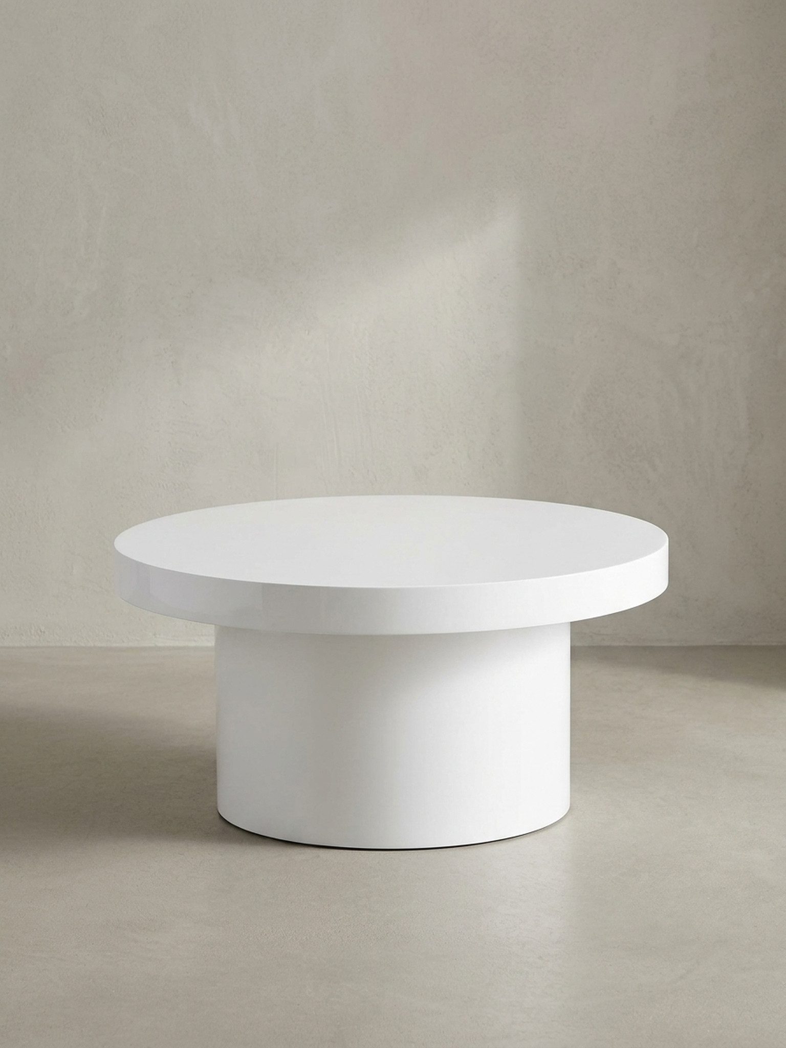 KADIMA DESIGN Couchtisch Couchtisch 60x60x30 cm Weiß Sofatisch in Hochglanz Modern, Design (Beistelltisch Klein), Wohnzimmertisch Rund, Loungetisch in Pilz-Form, Kaffeetisch