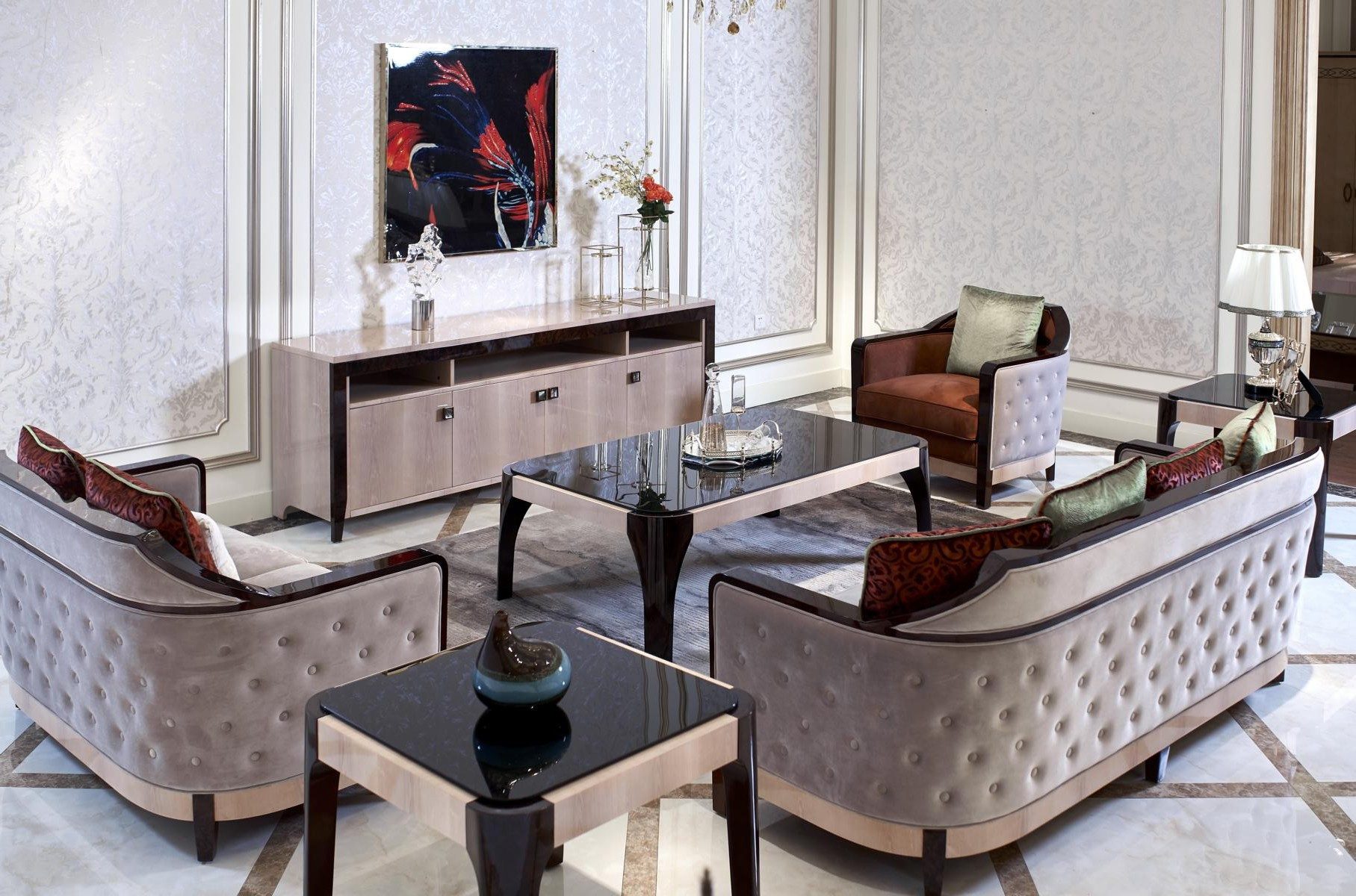 Xlmoebel Polstergarnitur Sofagarnitur 3+2+1 Sitzer Barock Design Couch Set, (3-tlg), Made in Europa