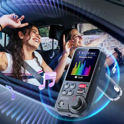 VSIUO FM Transmitter Bluetooth 5.0 KFZ-Transmitter, KFZ Dual USB Auto Ladegerät für Handy Radio Adapter