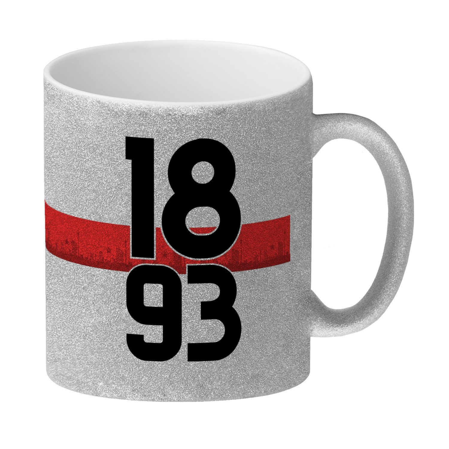 speecheese Tasse Stuttgart Brustring 1893 Glitzer-Kaffeebecher mit Skyline