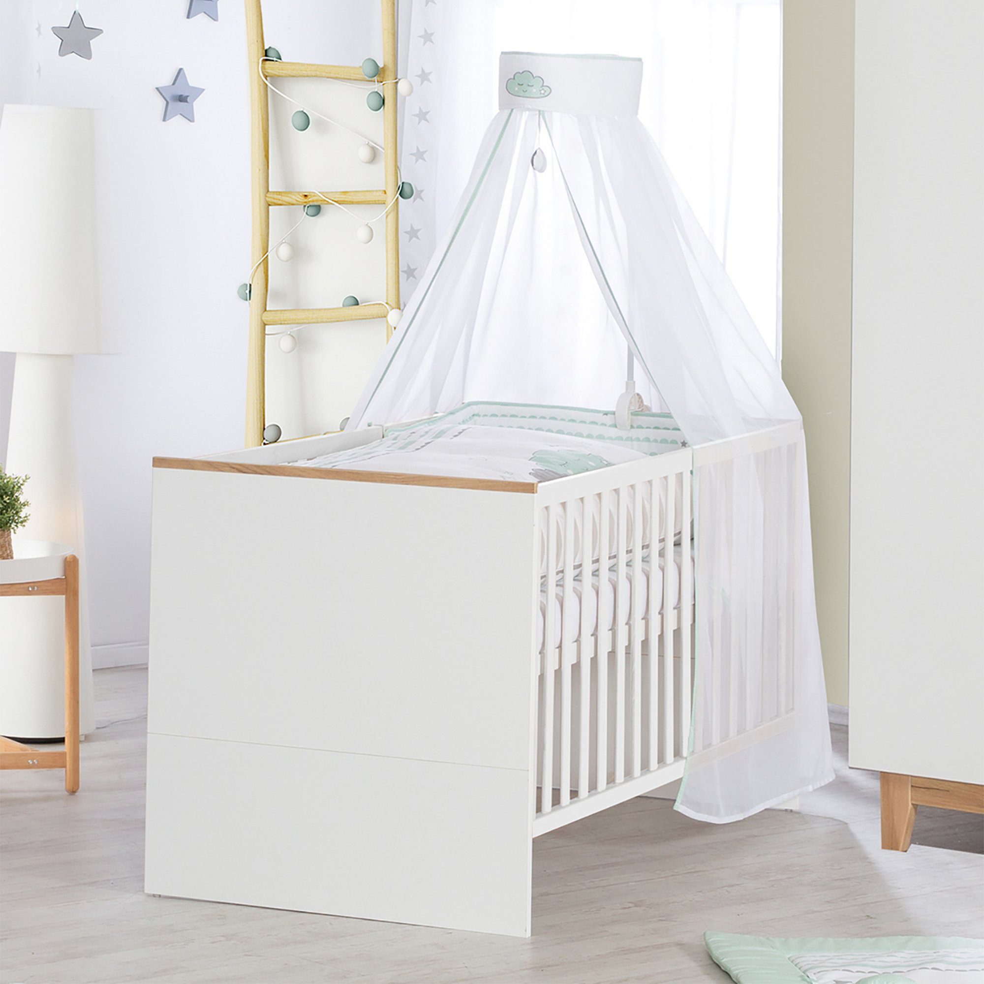 roba® Babybett Finn, Gitterbett höhenverstellbar - Umbaubar - 3 Schlupfsprossen