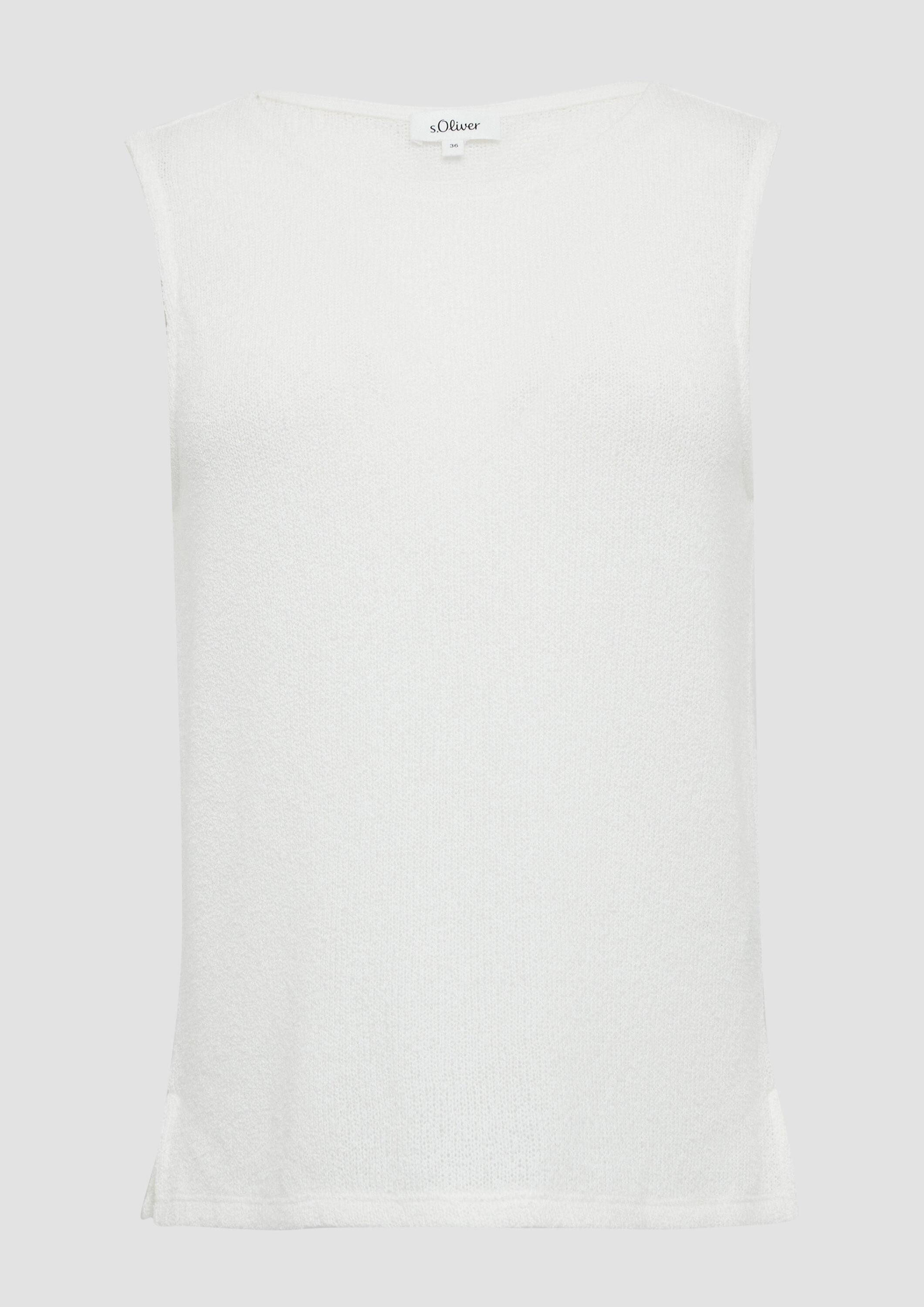 s.Oliver Muscleshirt T-Shirt Semitransparentes Stricktop mit Rundhalsaussch günstig online kaufen