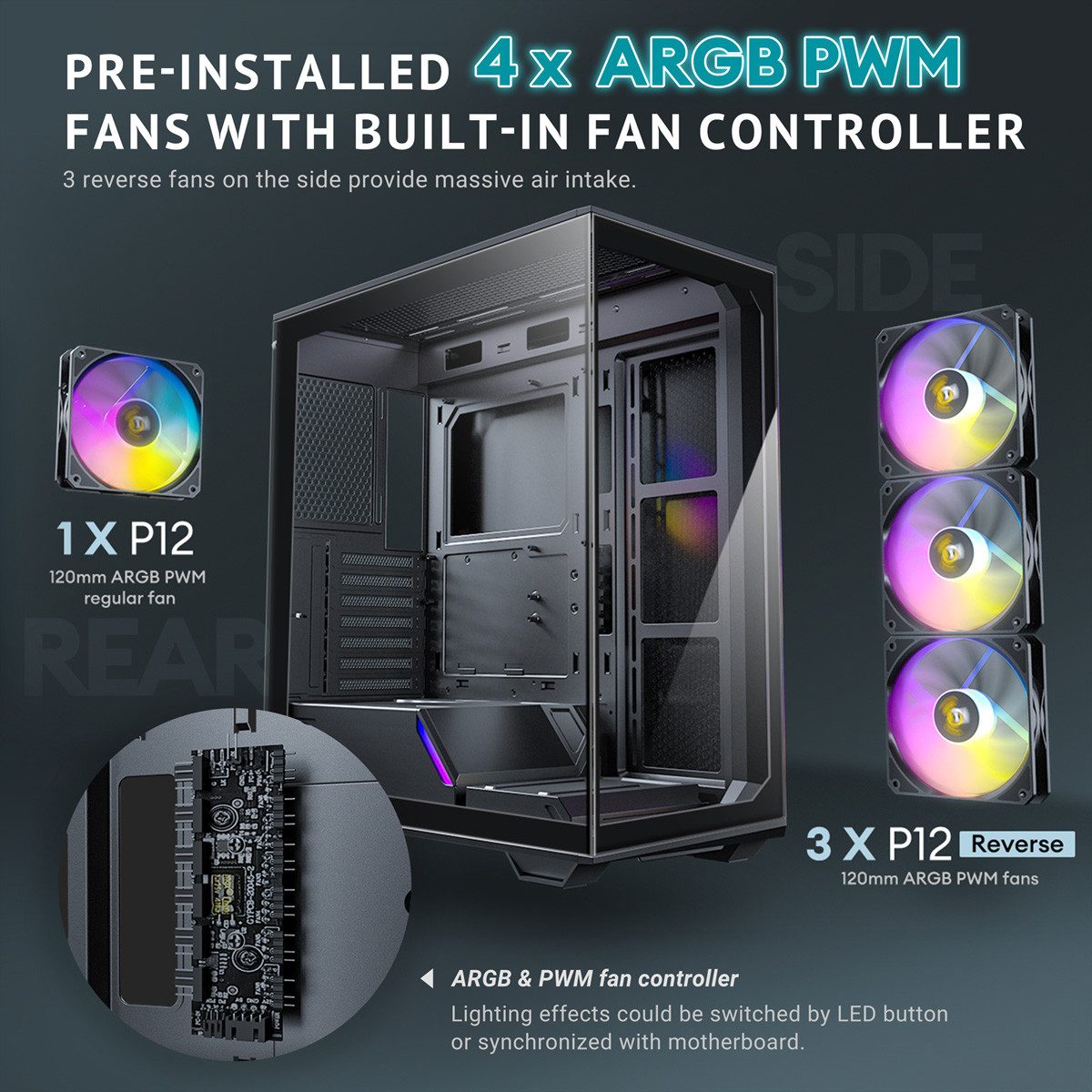 Antec PC-Gehäuse Constellation C3 ARGB PC Gehäuse Midi Tower ATX