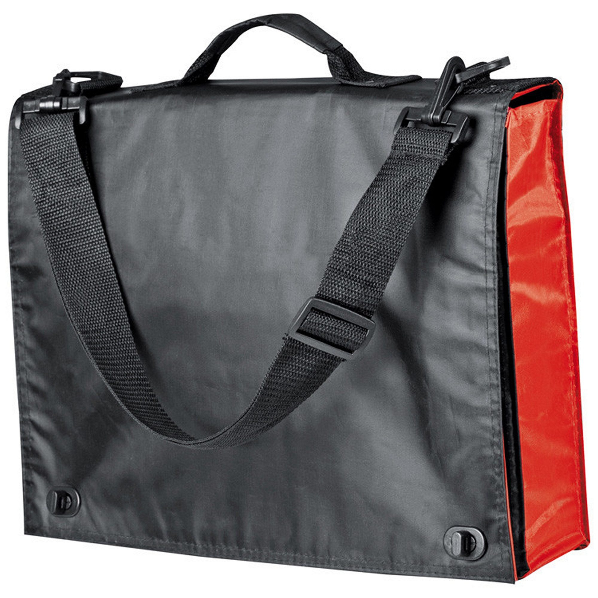 Freizeittasche College Tasche / Schultertasche / Farbe: schwarz-rot