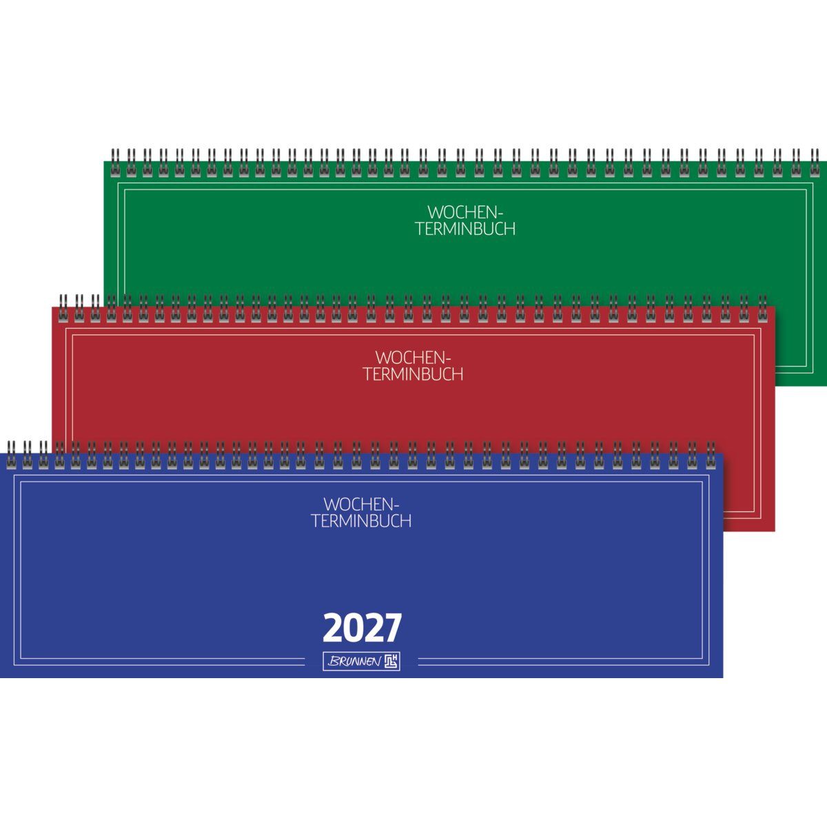 BRUNNEN Schreibtischkalender Querkalender 774 32,6x10,2cm 1 Woche/2 Seiten Karton-Umschlag farbig s