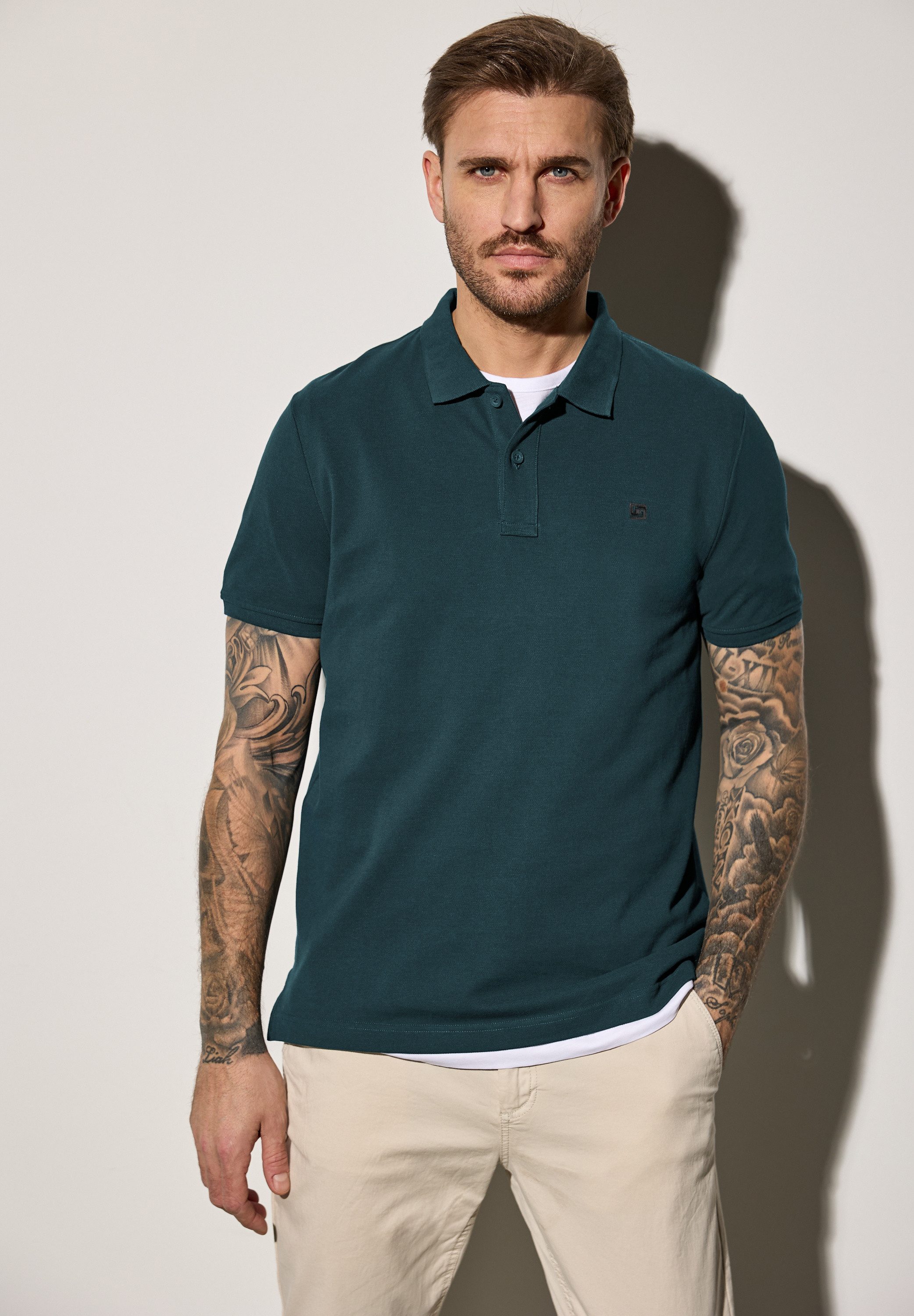 STREET ONE MEN Poloshirt aus reiner günstig online kaufen