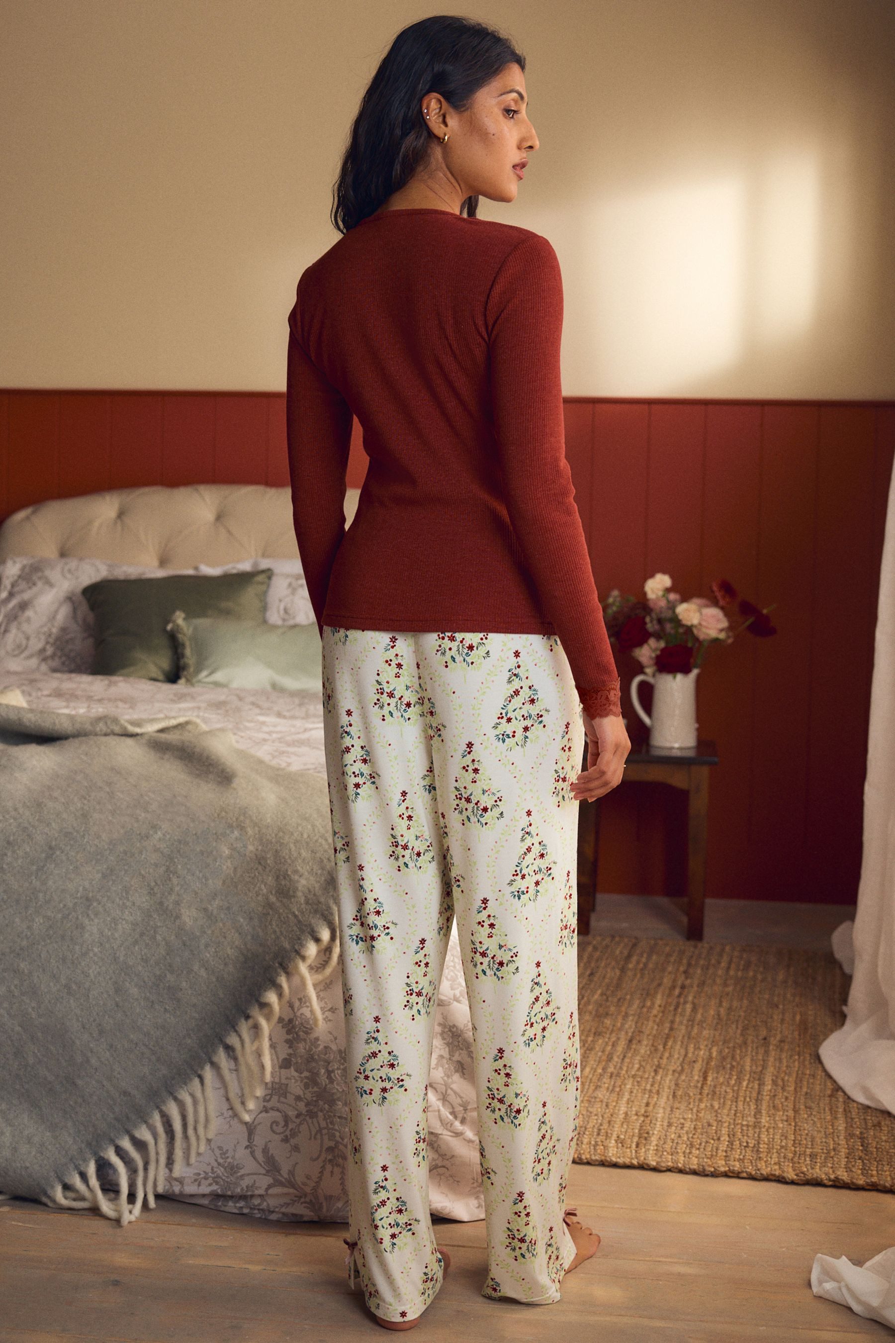 LAURA ASHLEY Pyjama Laura Ashley Frestwick Schlafanzug, Weihnachtsbaum (2 t günstig online kaufen