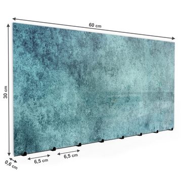 Primedeco Garderobenpaneel Magnetwand und Memoboard aus Glas Blaue Betonwand