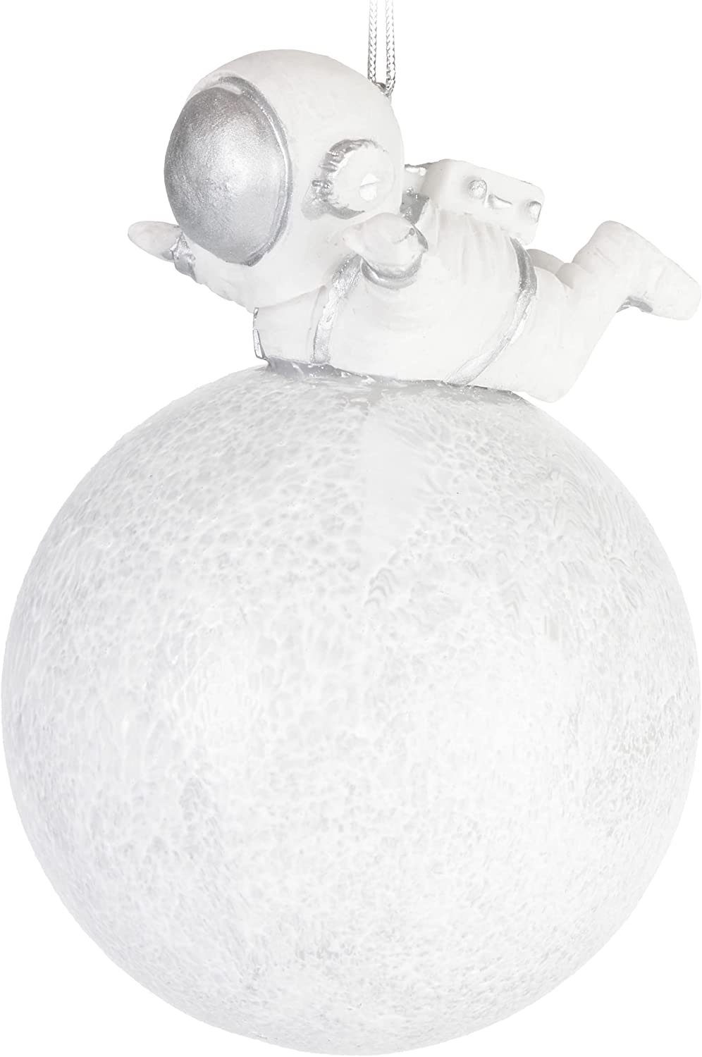 BRUBAKER Weihnachtsbaumkugel Astronaut auf dem Mond Glas Weihnachtskugel - Handbemalt - Mondlandung (1 St), Christbaumschmuck für Weltraum Fans - Figur Lustig