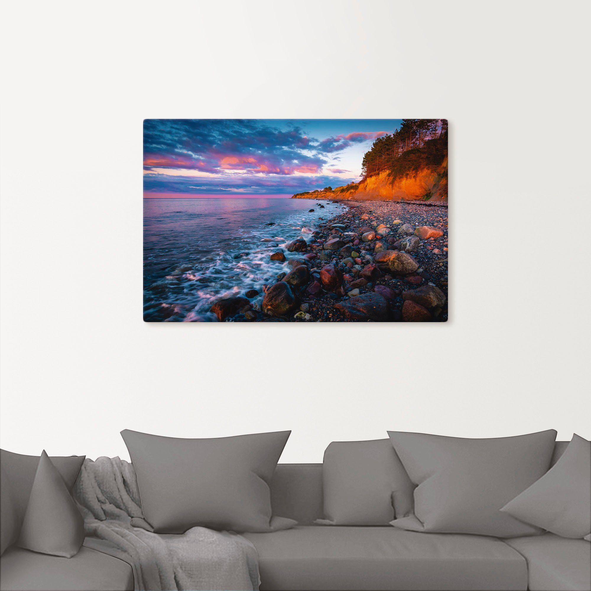 Artland (1 Küstenbilder in St), Wandaufkleber Leinwandbild, Steilufer, am versch. Sonnenuntergang Wandbild als oder Alubild, Größen Poster