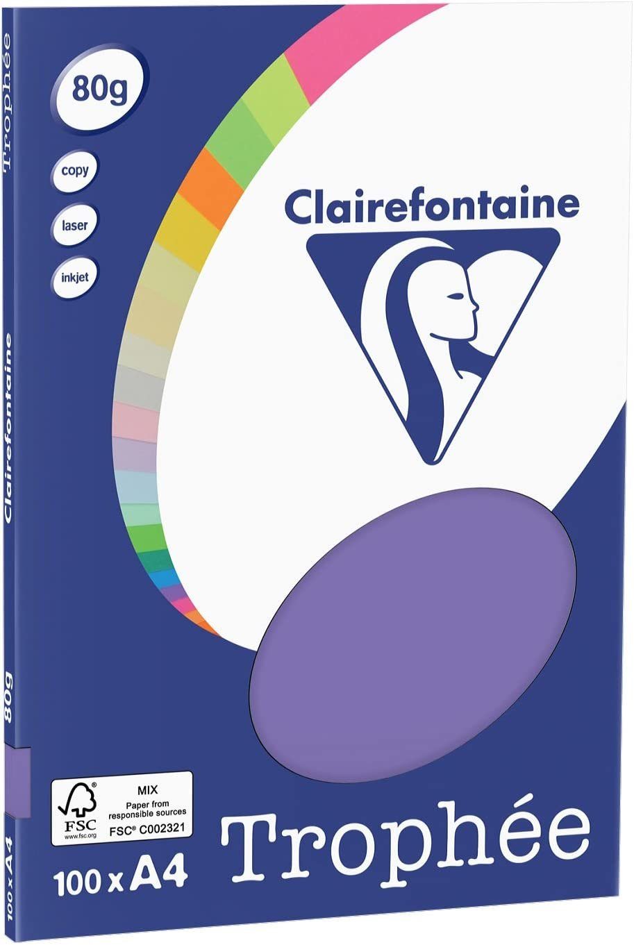 violett Blatt Clairefontaine Drucker- 80g/qm und 4116C Trophee A4 100 Maestro Kopierpapier Kopierpapier