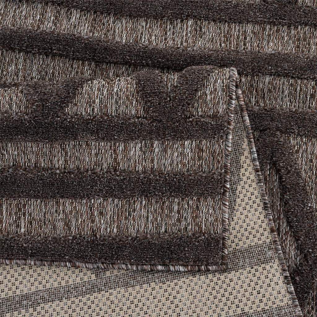 Teppich In-& Outdoorteppich Santorini 58538, City, Balkon, anthrazit & Raute-Optik, Carpet Höhe: Küche, für Flur Wetterfest Terrasse, UV-beständig mm, 3D-Effekt, 5 rechteckig