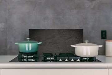 MuchoWow Küchenrückwand Konkreter Druck - Industriell - Schwarz, (1-tlg), 60x30 cm, Wandschutz, gegen Fett und Schmutzflecken für Küchen