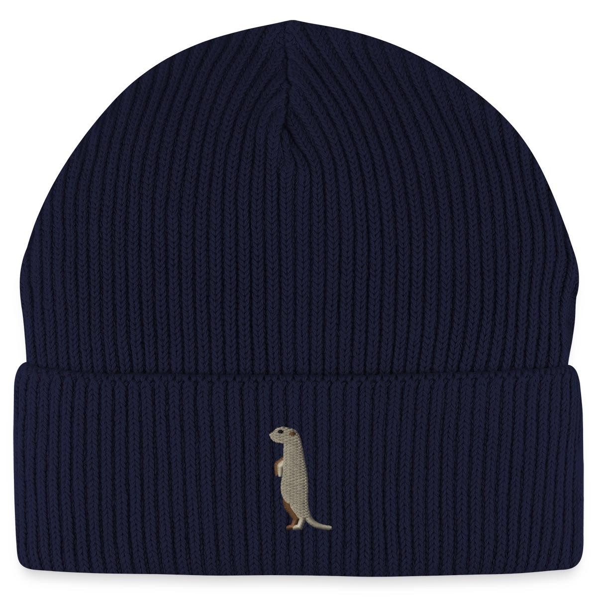 Beanie Bestickt Erdmännchen Fisherman Beanie Bio Mütze