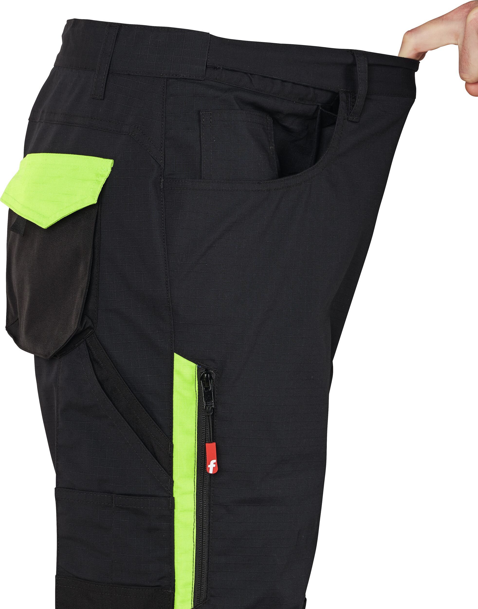 fortis Arbeitsbundhose Herren-Bundhose Performance schwarz/lime
