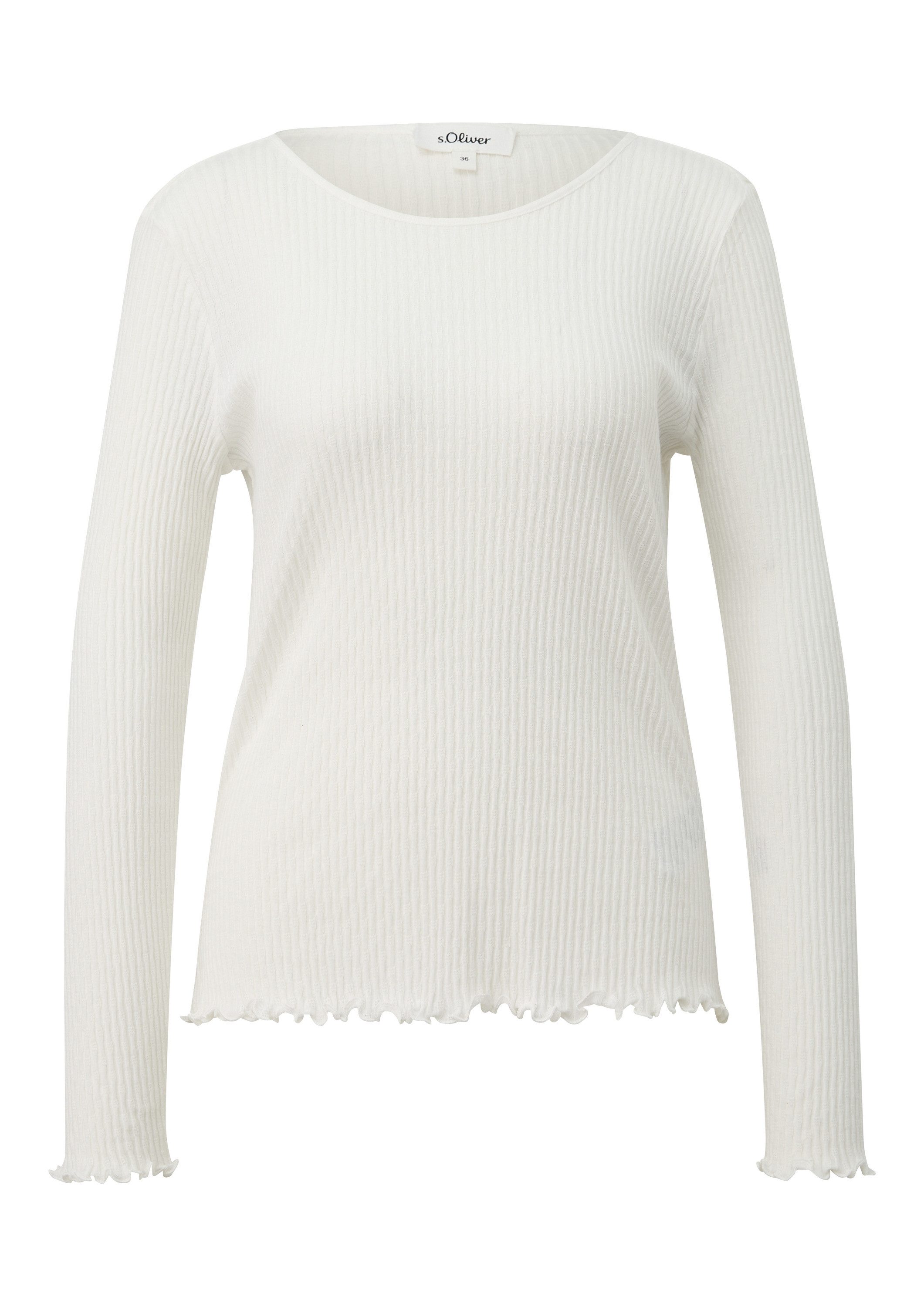s.Oliver Langarmshirt T-Shirt Geripptes Langarmshirt im Slim Fit günstig online kaufen
